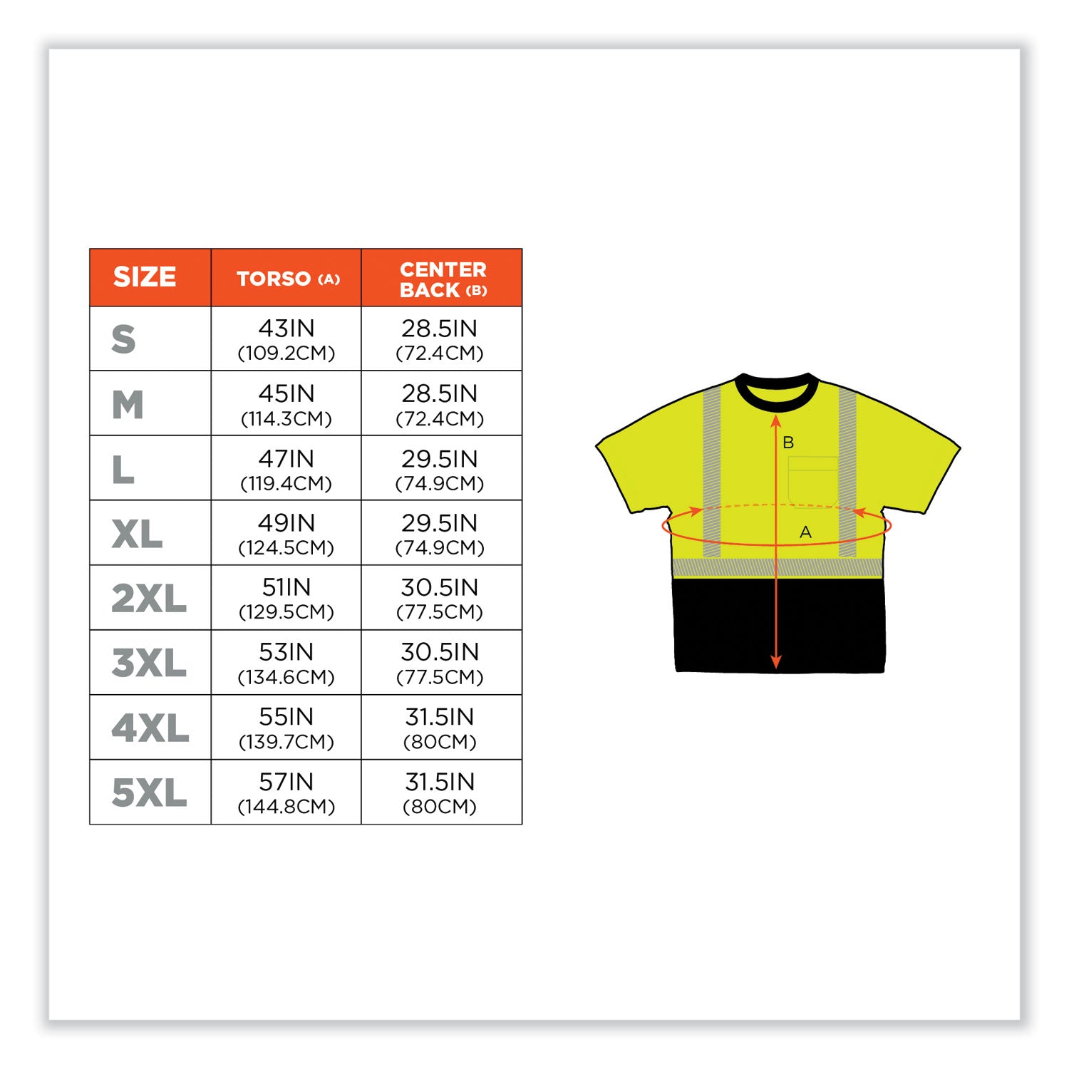 Ergodyne 8280BK Type R Class 2 Front Performance T-Shirt, 4XL, Polyester, Lime/Black, 1 Each