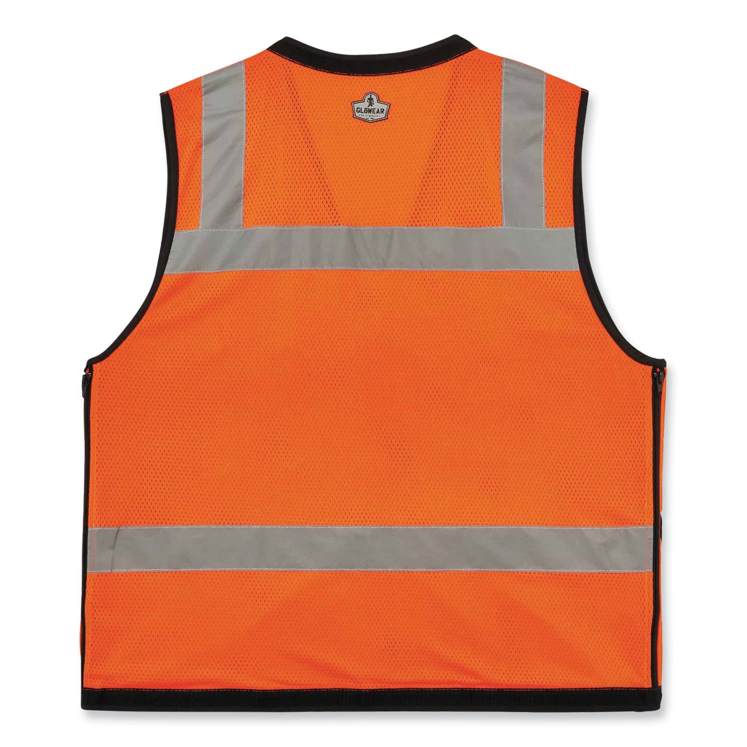Ergodyne 8253HDZ Type R Class 2 Heavy-Duty Mesh Surveyors Vest, 2XL/3XL, Zipper Closure, Polyester Mesh, Orange, Pocket, Mic Tab, Reflective, Breathable, Heavy Duty, 1 Each