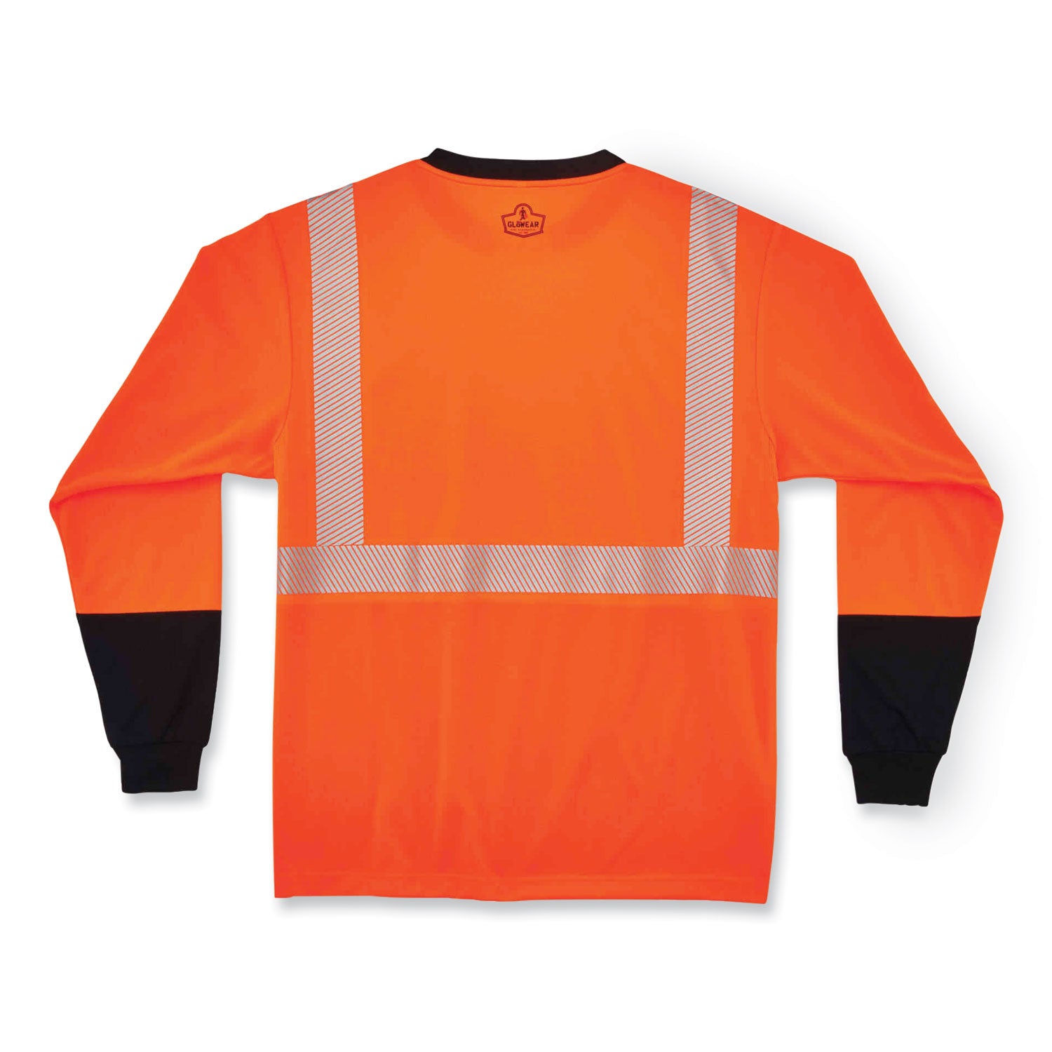 Ergodyne GloWear 8281BK Type R Class 2 Long Sleeve T-Shirt, Extra Large (XL), Polyester, Orange/Black, 1 Each