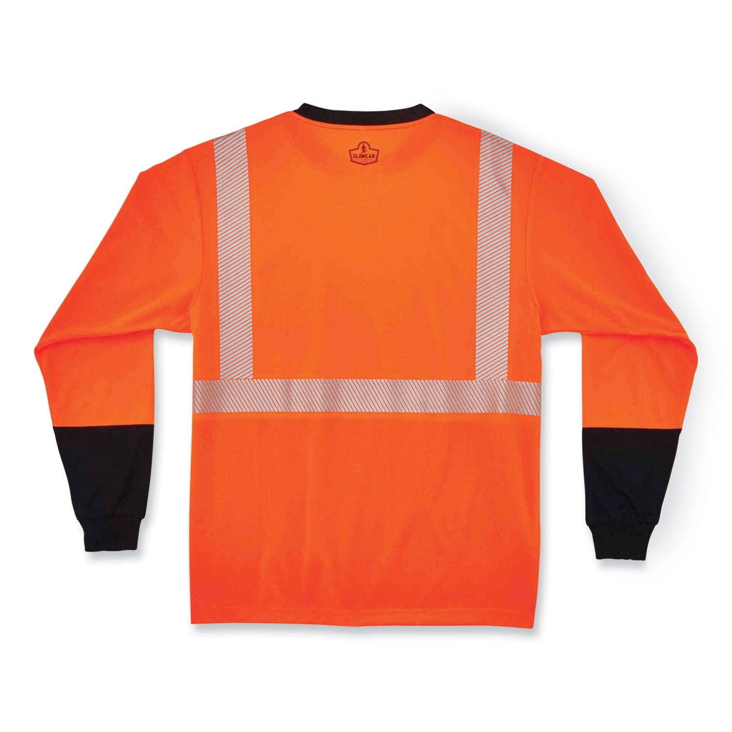Ergodyne 8281BK Type R Class 2 Long Sleeve T-Shirt, 4XL, Polyester, Orange/Black, 1 Each