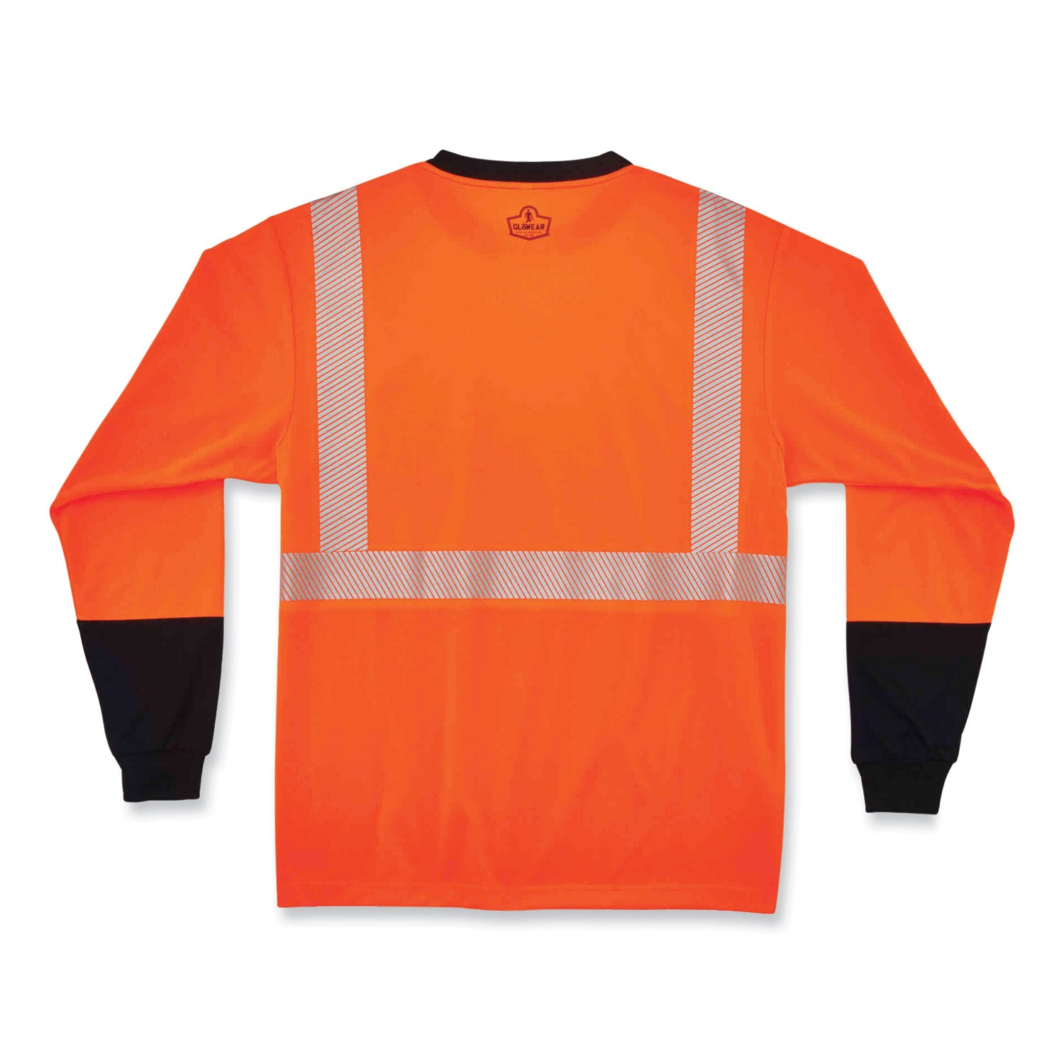 Ergodyne 8281BK Type R Class 2 Long Sleeve T-Shirt, 5XL, Polyester, Orange/Black, 1 Each
