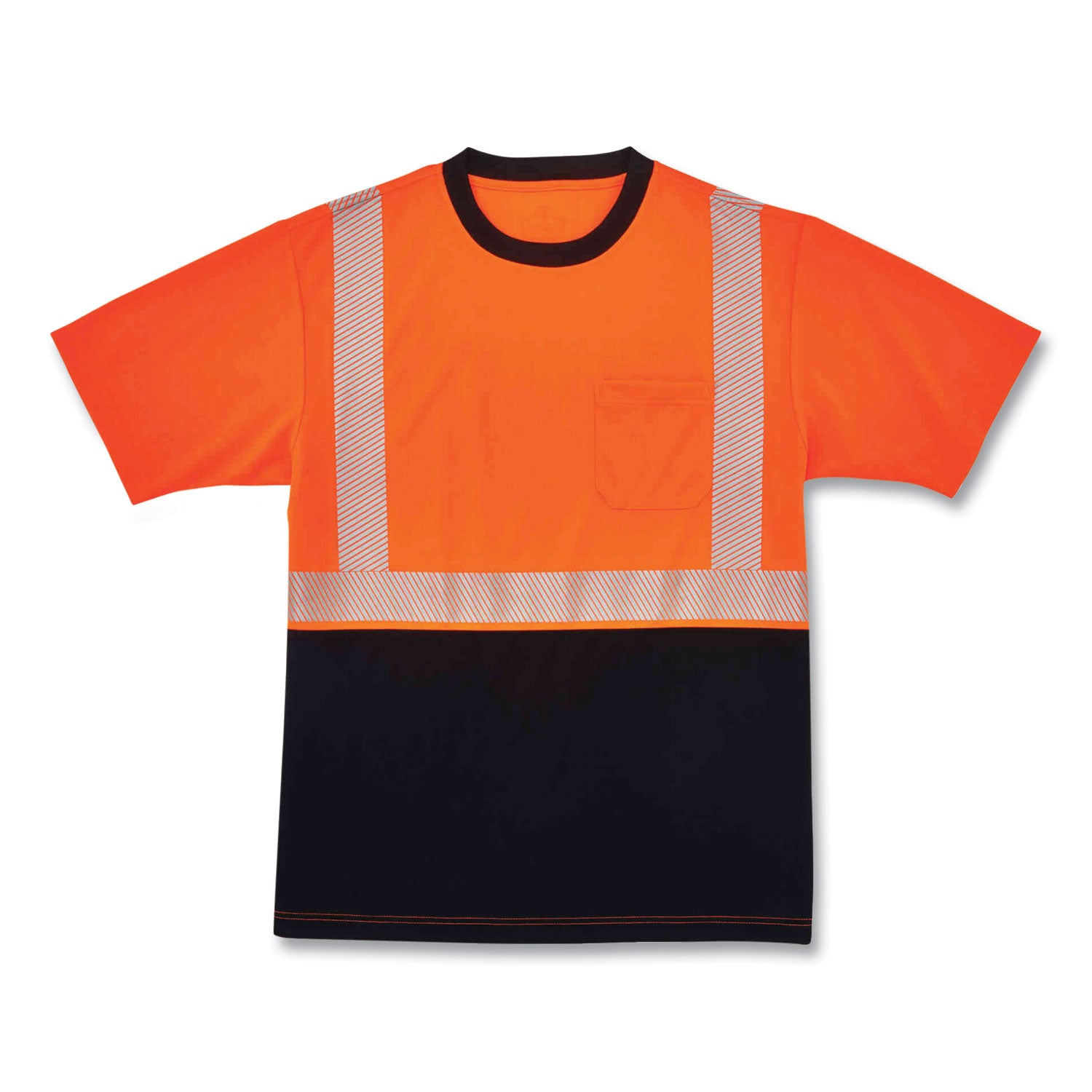 Ergodyne 8280BK Type R Class 2 Front Performance T-Shirt, 3XL, Polyester, Orange/Black, 1 Each