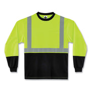 Ergodyne 8281BK Type R Class 2 High-Visibility Long Sleeve T-Shirt, 5XL, Lime/Black, Polyester, 1 Each