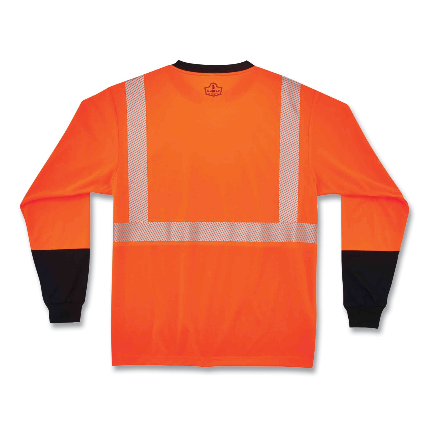 Ergodyne 8281BK Type R Class 2 Long Sleeve T-Shirt, Medium, Polyester, Orange/Black, 1 Each