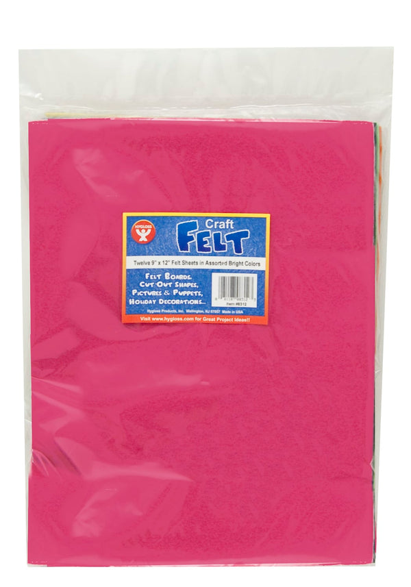 Felt - 12 sheets, 9"x12" - Black