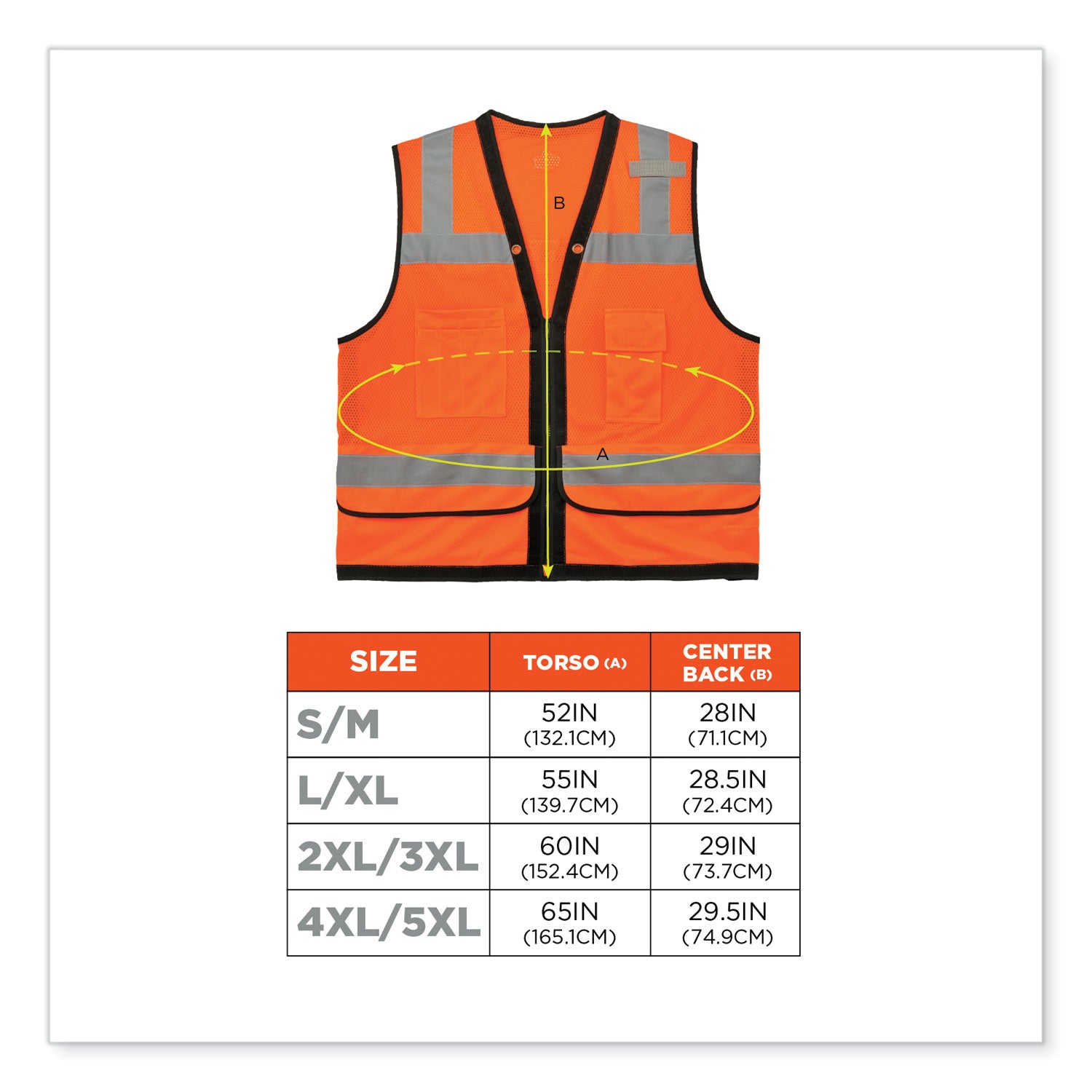 Ergodyne 8253HDZ Type R Class 2 Heavy-Duty Mesh Surveyors Vest, Large/Extra Large, Zipper Closure, Polyester Mesh, Orange, Pocket, Mic Tab, Reflective, Breathable, Heavy Duty, 1 Each