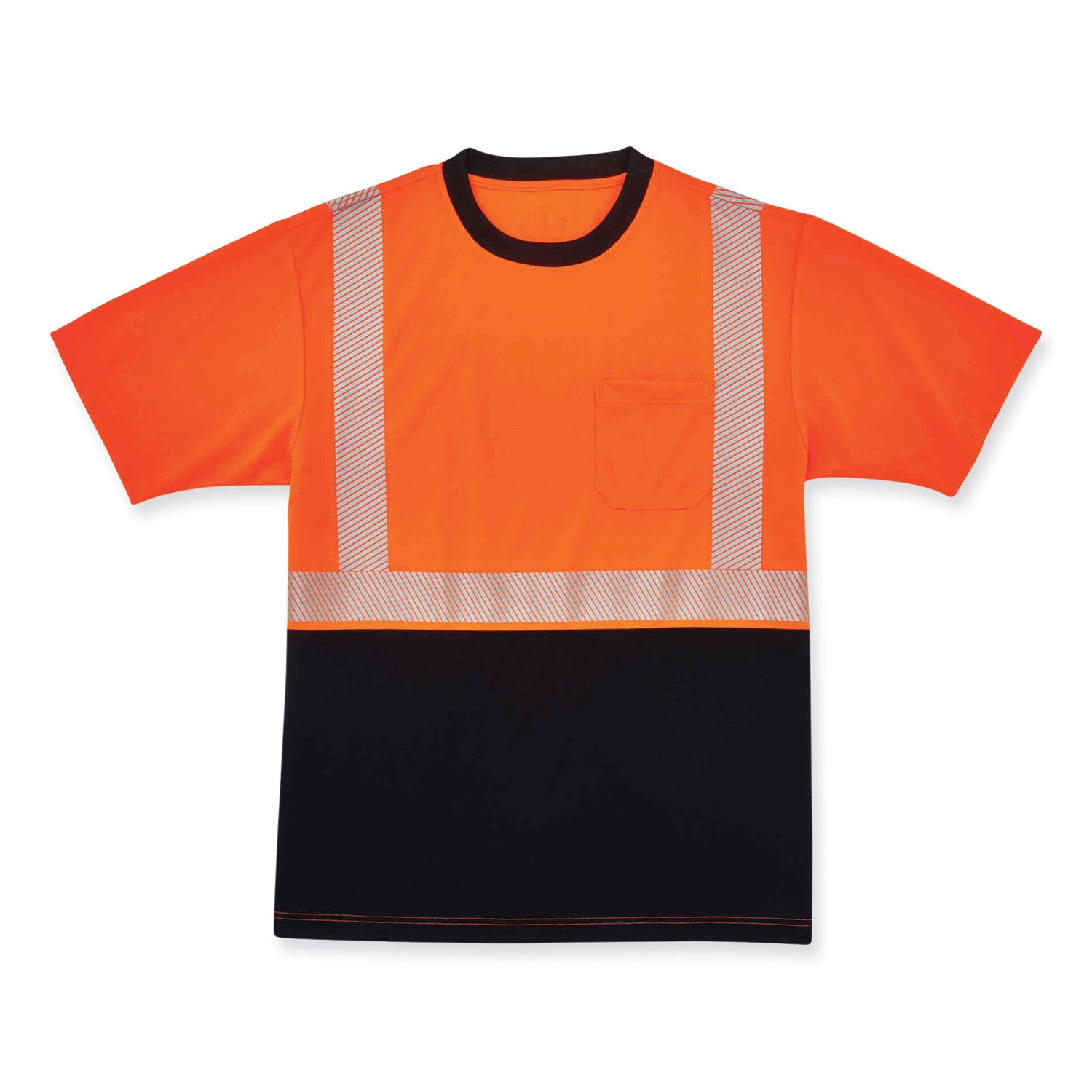Ergodyne 8280BK Type R Class 2 Front Performance T-Shirt, Extra Large (XL), Polyester, Orange/Black, 1 Each