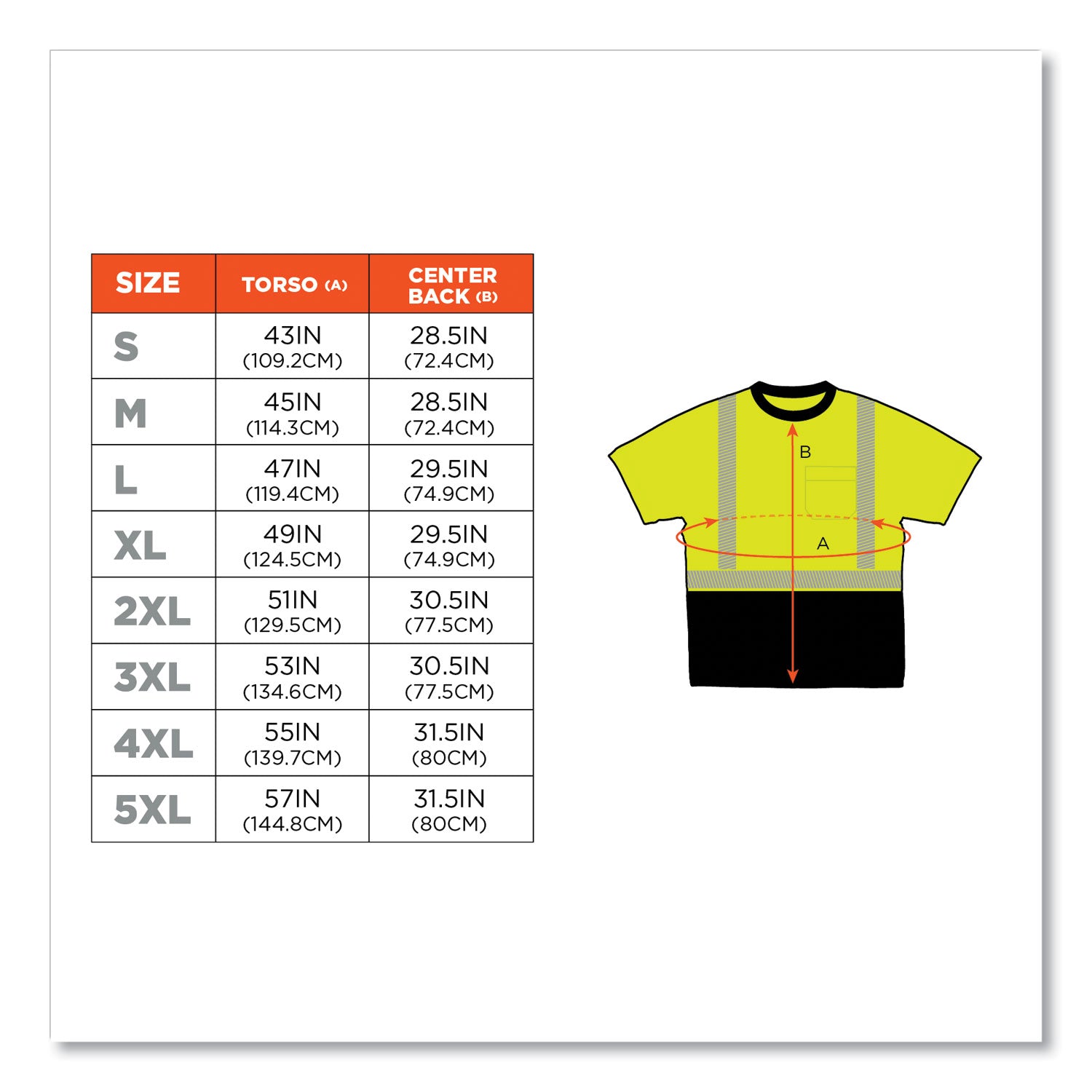 Ergodyne 8280BK Type R Class 2 Front Performance T-Shirt, 5XL, Polyester, Lime/Black, 1 Each