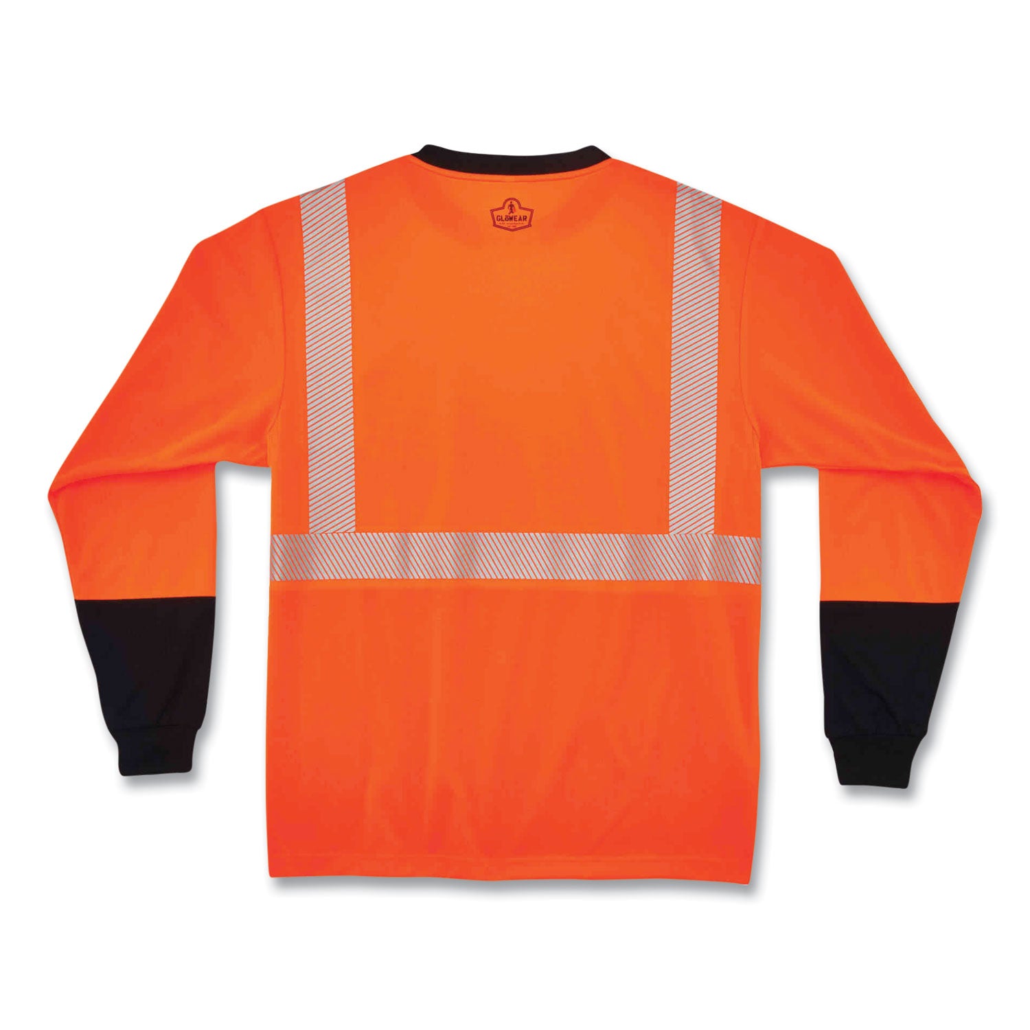Ergodyne 8281BK Type R Class 2 Hi-Vis Long Sleeve T-Shirt, Large, Polyester, Orange/Black, 1 Each