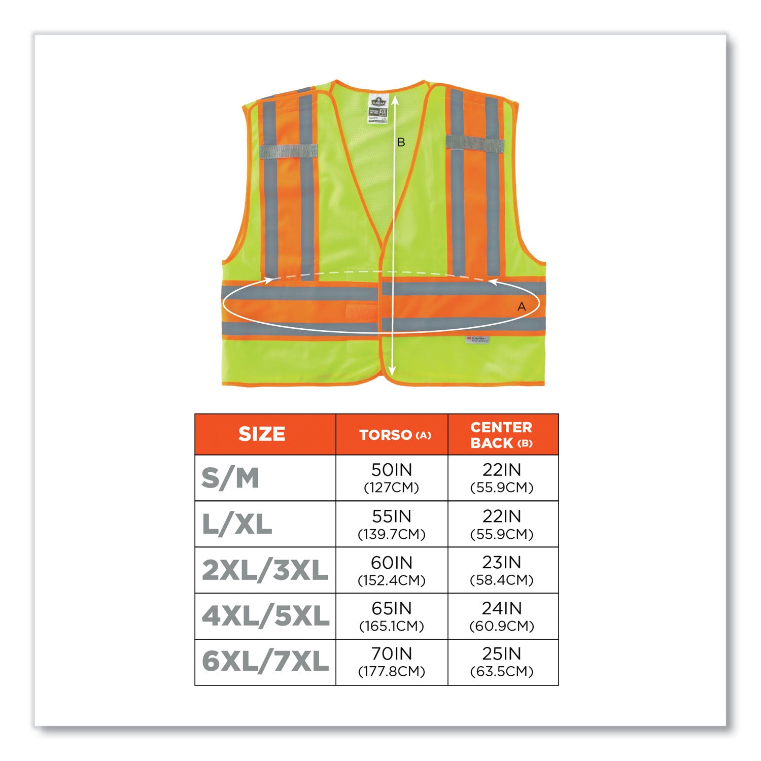 Ergodyne 8245PSV Type P Class 2 Public Safety Vest, 4-5XL, Hook & Loop Closure, Lime, Reflective, Pocket, Mic Tab, Two-tone, 1 Each