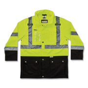 Ergodyne GloWear 8386 Type R Class 3 Outer Shell Jacket, Medium, Lime, 300D Oxford Polyester, Zipper Closure, Reflective, Inset Hood, Multiple Pockets, 1 Each