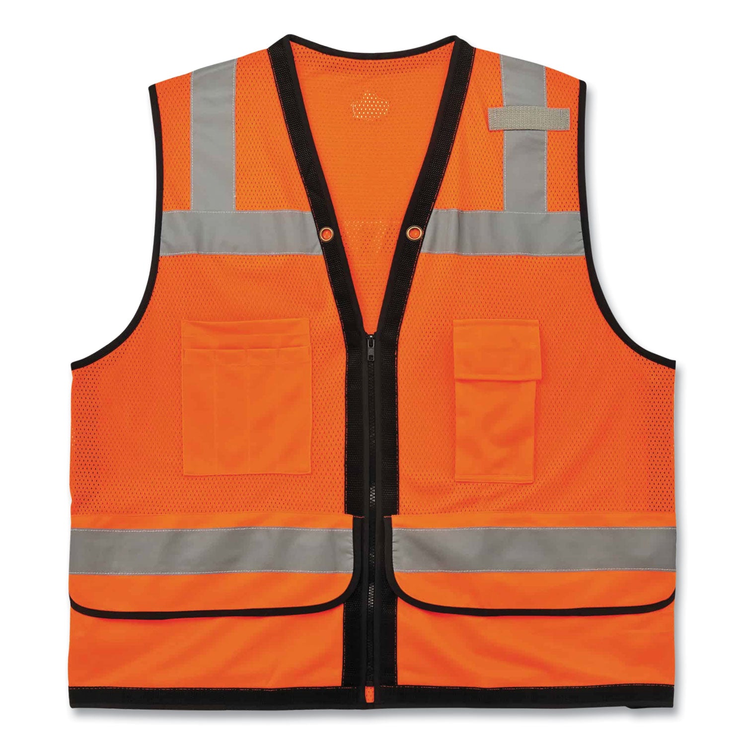 Ergodyne 8253HDZ Type R Class 2 Heavy-Duty Mesh Surveyors Vest, 2XL/3XL, Zipper Closure, Polyester Mesh, Orange, Pocket, Mic Tab, Reflective, Breathable, Heavy Duty, 1 Each