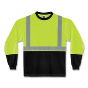 Ergodyne 8281BK Type R Class 2 High-Visibility Long Sleeve T-Shirt, Medium, Lime/Black, Polyester, 1 Each