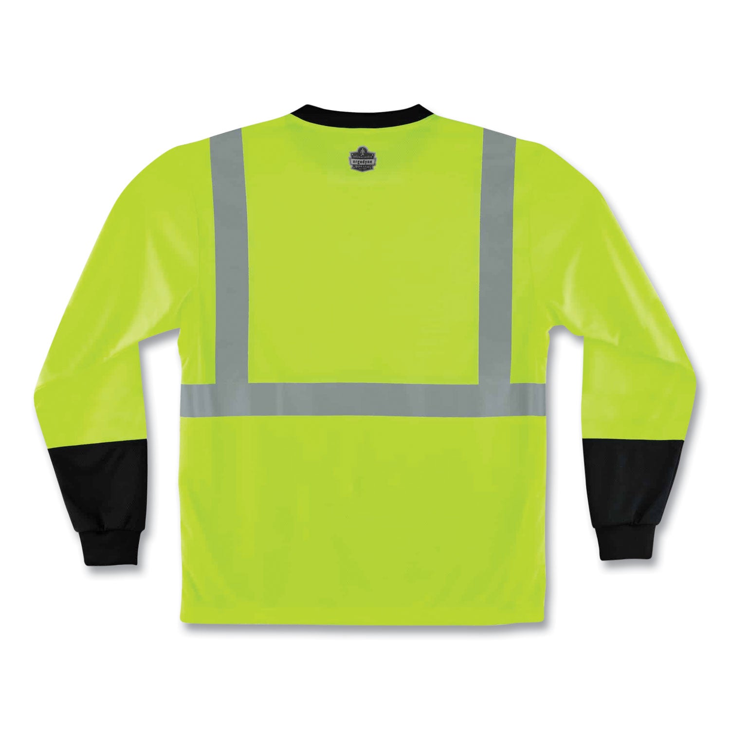 Ergodyne 8281BK Type R Class 2 High-Visibility Long Sleeve T-Shirt, Extra Large (XL), Lime/Black, Polyester, 1 Each