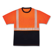 Ergodyne 8280BK Type R Class 2 Front Performance T-Shirt, Medium, Polyester, Orange/Black, 1 Each