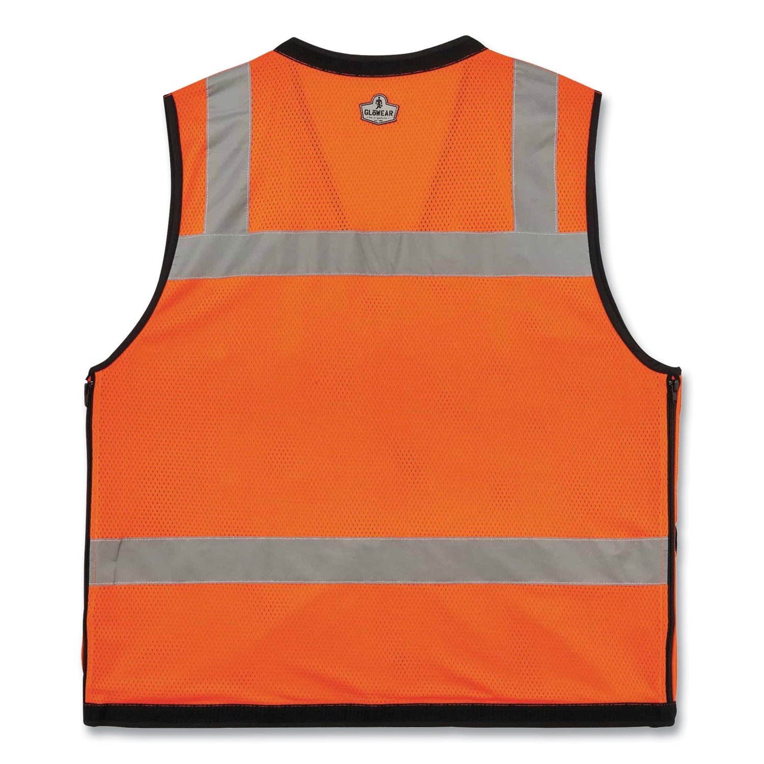 Ergodyne 8253HDZ Type R Class 2 Heavy-Duty Mesh Surveyors Vest, Large/Extra Large, Zipper Closure, Polyester Mesh, Orange, Pocket, Mic Tab, Reflective, Breathable, Heavy Duty, 1 Each