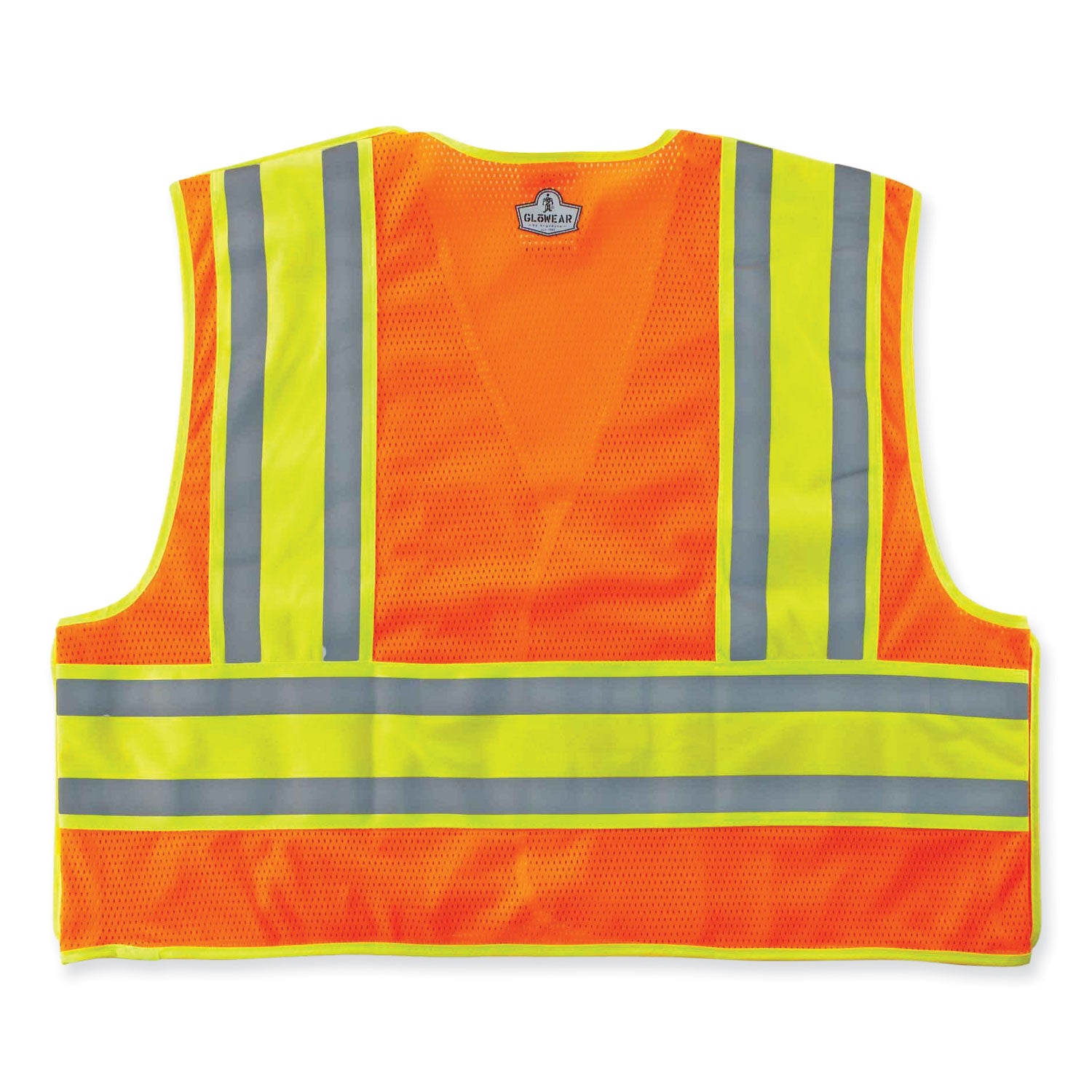 Ergodyne 8245PSV Type P Class 2 Public Safety Vest, Small/Medium, Hook & Loop Closure, Poly, Orange, Reflective, Pocket, Mic Tab, Two-tone, 1 Each