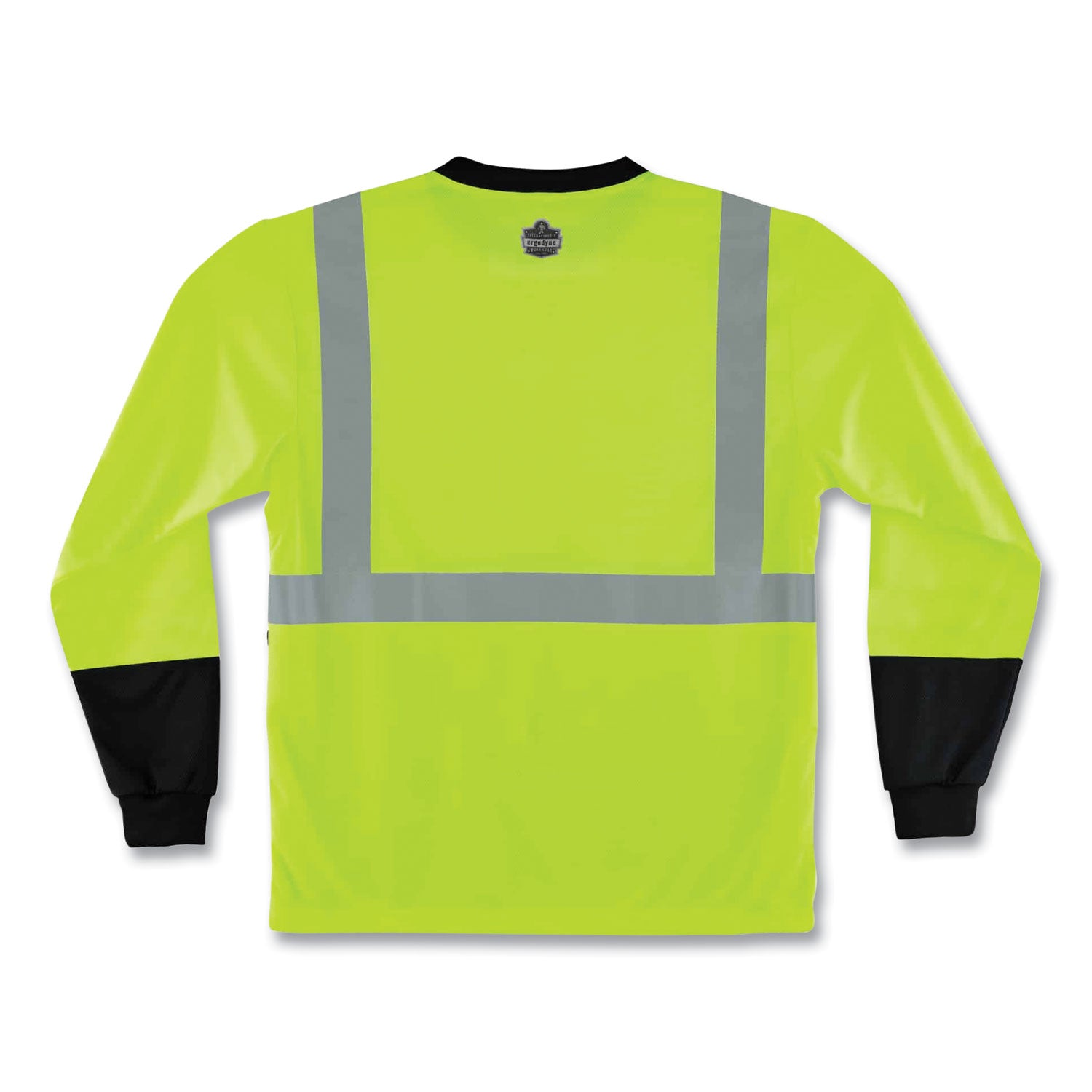 Ergodyne 8281BK Type R Class 2 High-Visibility Long Sleeve T-Shirt, 3XL, Lime/Black, Polyester, 1 Each