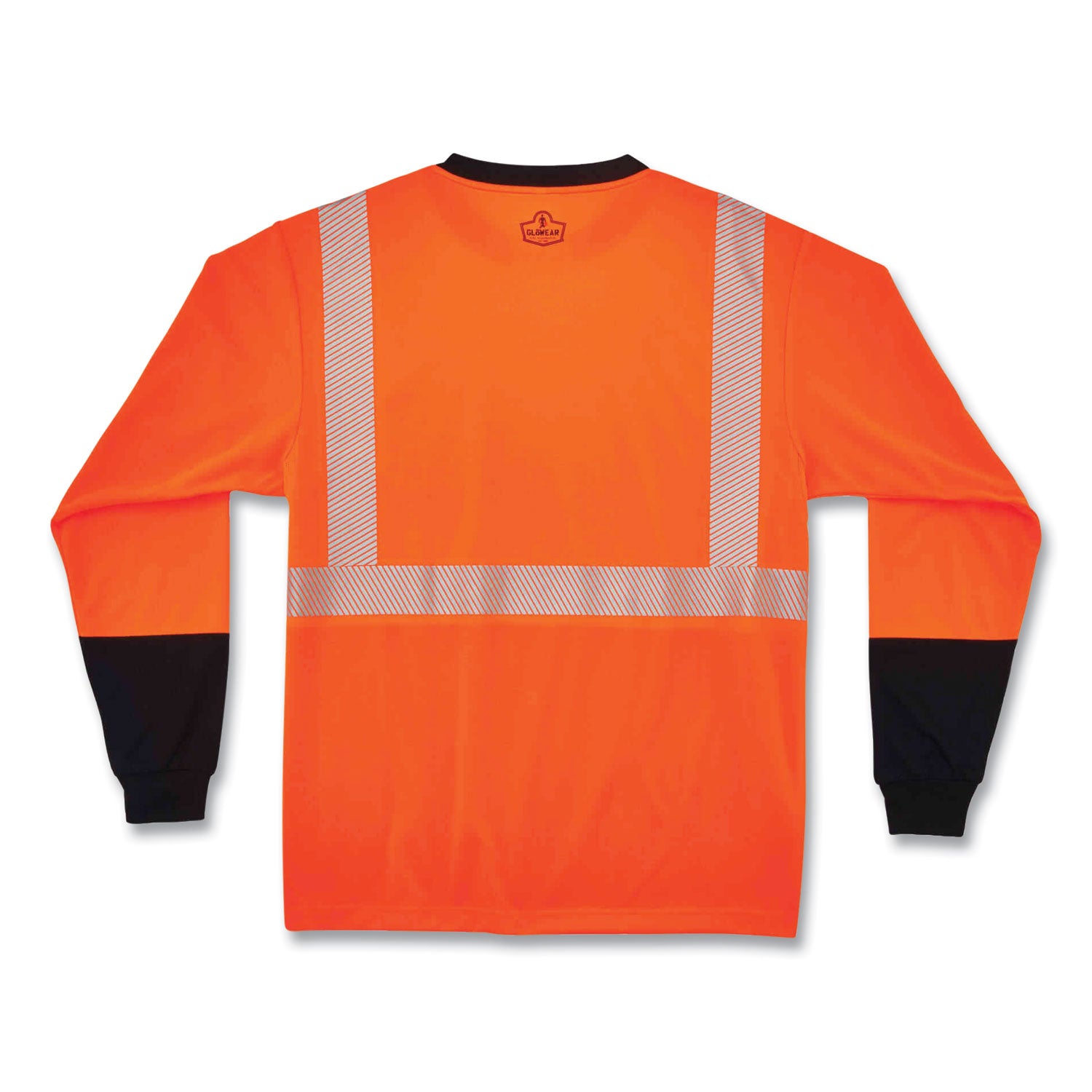 Ergodyne 8281BK Type R Class 2 Long Sleeve T-Shirt, 3XL, Polyester, Orange/Black, 1 Each