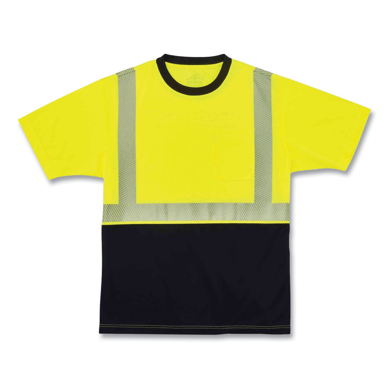 Ergodyne 8280BK Type R Class 2 Front Performance T-Shirt, 5XL, Polyester, Lime/Black, 1 Each