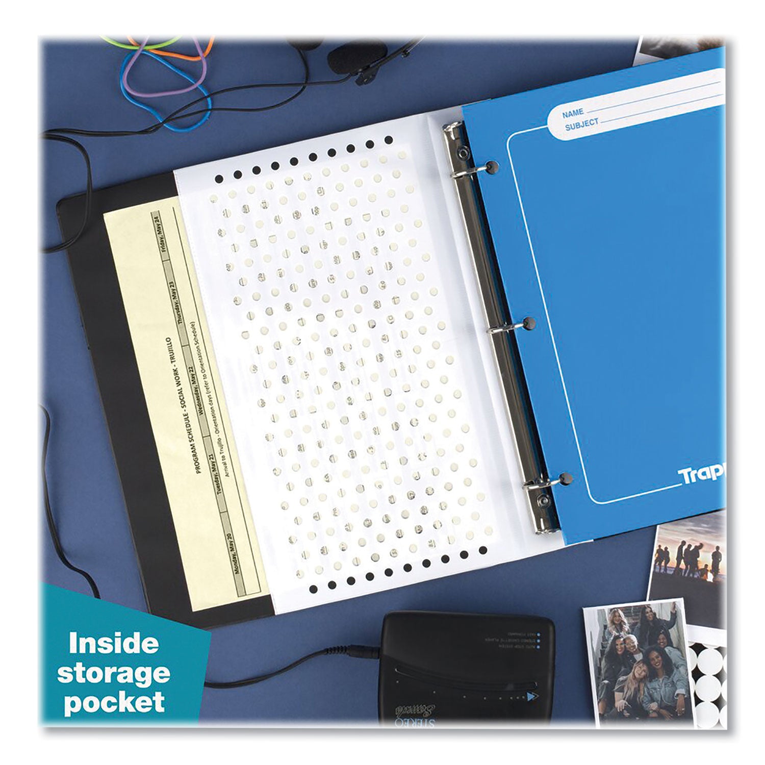 Trapper Keeper 3-Ring Pocket Binder, 1" Capacity, 11.25 x 12.19, Shapes
