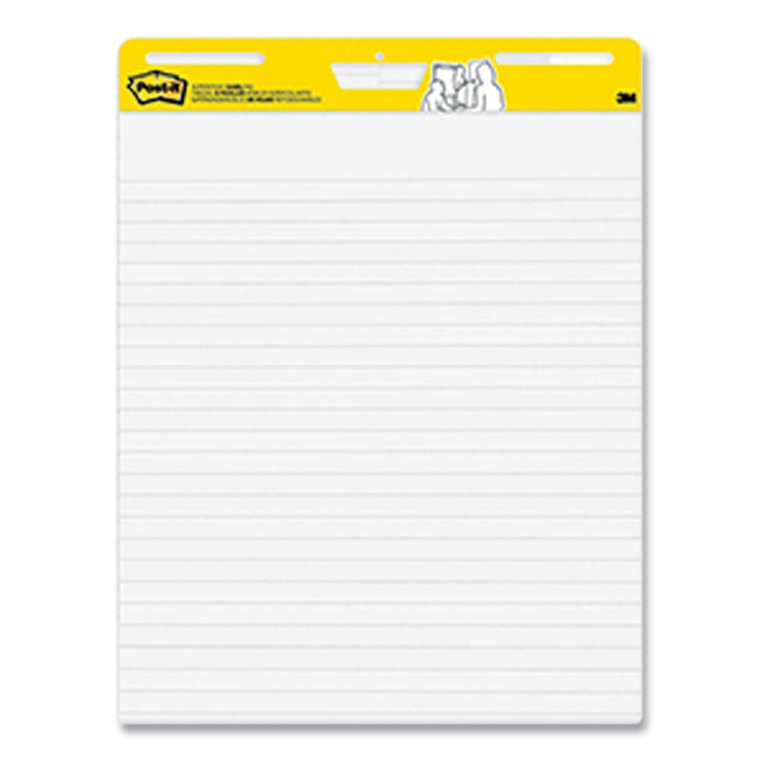 30 Sheets - Ruled Front Ruling x 25" Width x 30" Length - Self-stick, Resist Bleed-through, Handle, Sturdy Backcard, Universal Slot, Repositionable, Adhesive Backing - 6 / Carton