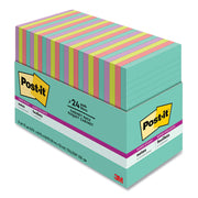 Post-it&reg; Super Sticky Notes - Supernova Neons Color Collection - 4" Flag/Note Width x 6" Flag/Note Length - Rectangle - 45 Sheets per Pad - Blue, Green, Pink, Lilac - Sticky - 24 / Pack
