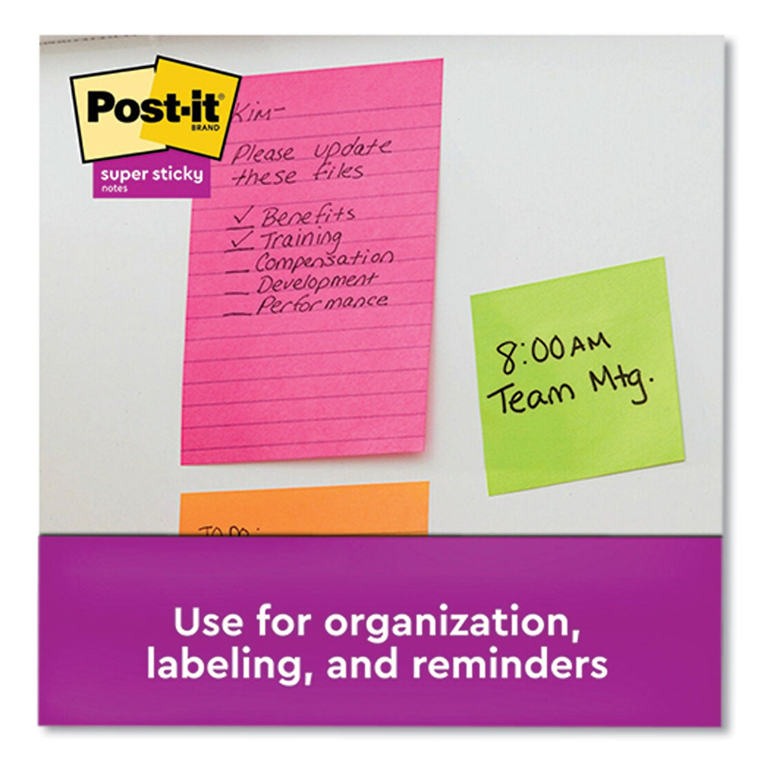Post-it&reg; Super Sticky Notes - Supernova Neons Color Collection - 4" Flag/Note Width x 6" Flag/Note Length - Rectangle - 45 Sheets per Pad - Blue, Green, Pink, Lilac - Sticky - 24 / Pack