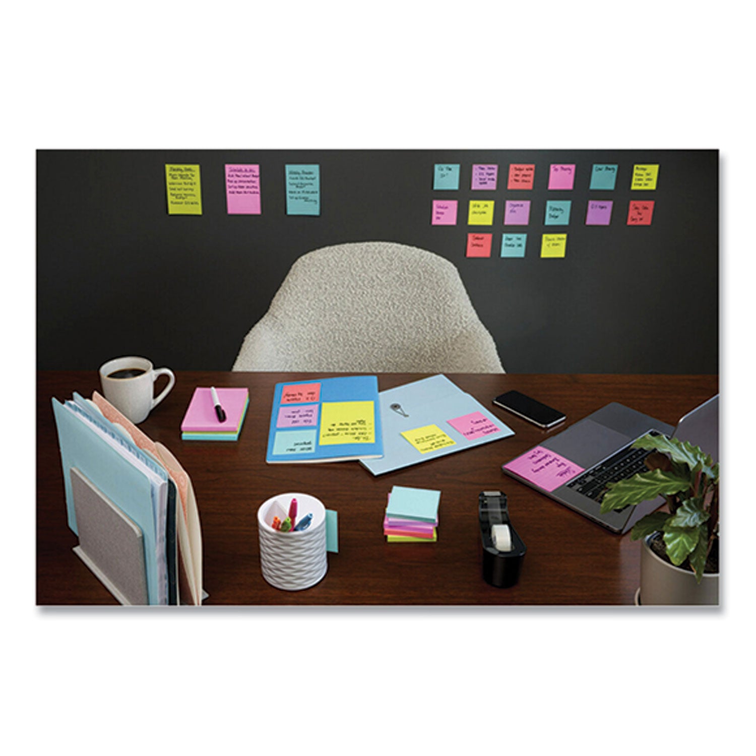 Post-it&reg; Super Sticky Notes - Supernova Neons Color Collection - 4" Flag/Note Width x 6" Flag/Note Length - Rectangle - 45 Sheets per Pad - Blue, Green, Pink, Lilac - Sticky - 24 / Pack