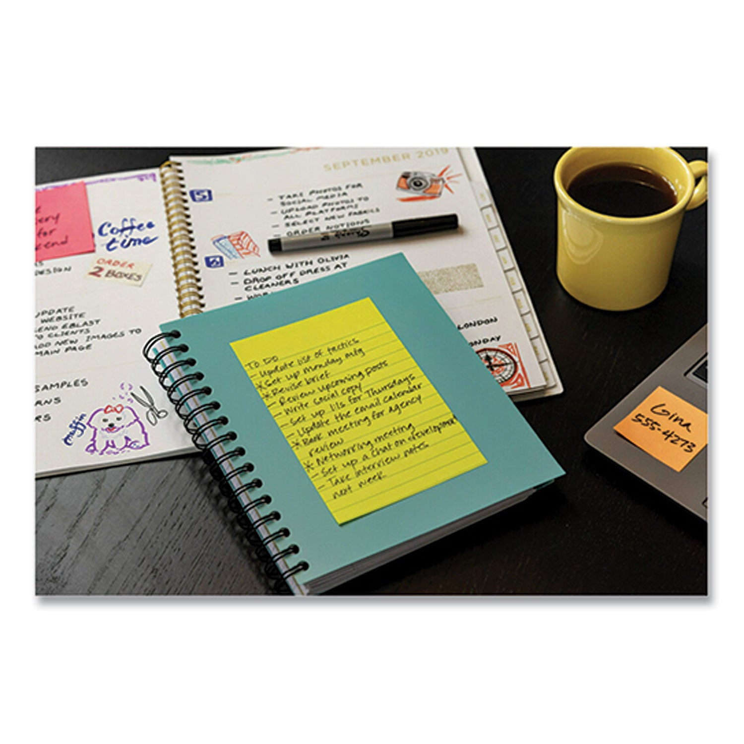 Post-it&reg; Super Sticky Notes - Supernova Neons Color Collection - 4" Flag/Note Width x 6" Flag/Note Length - Rectangle - 45 Sheets per Pad - Blue, Green, Pink, Lilac - Sticky - 24 / Pack