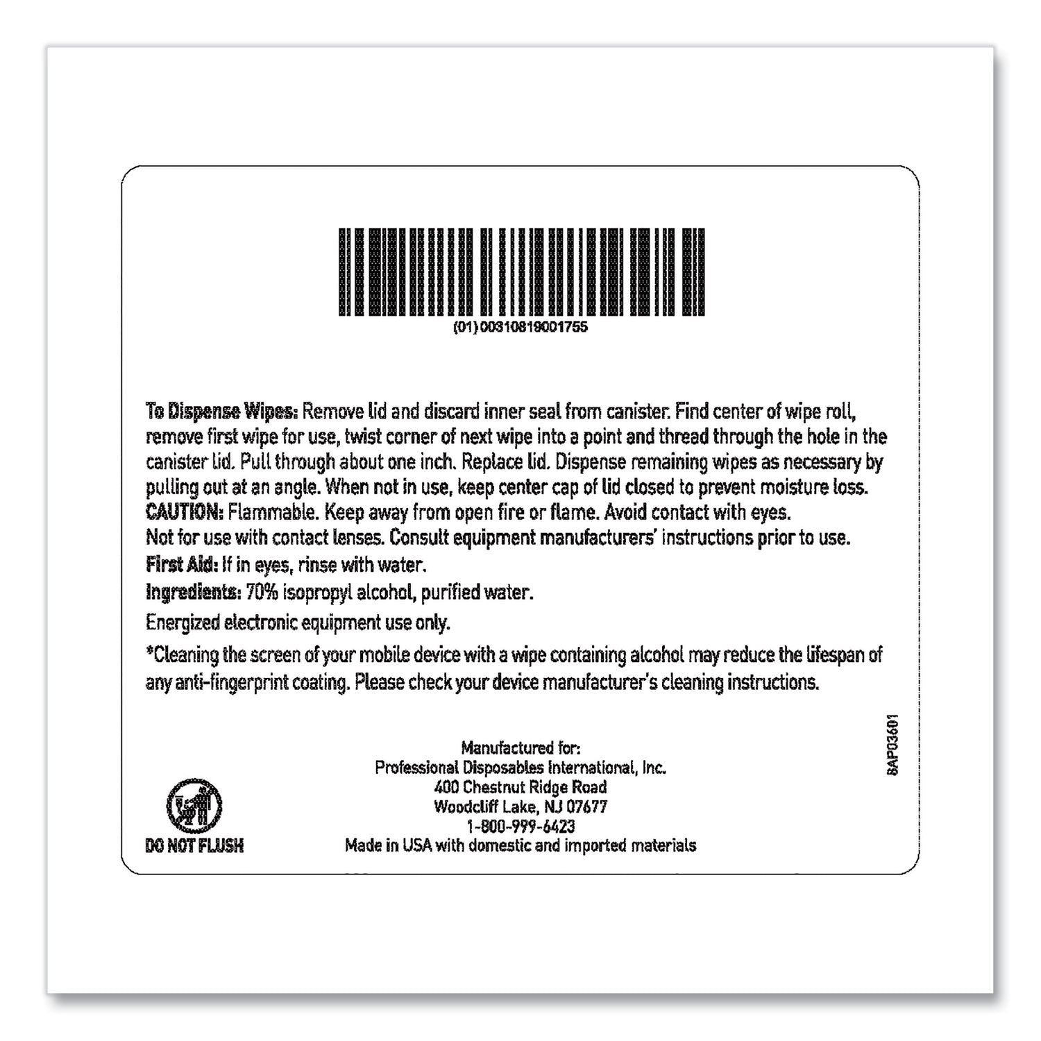For Touchscreen, Electronic Equipment, Tablet, Glass - Residue-free, Streak-free, Dust Resistant, Dirt Resistant, Fingerprint Resistant, Disposable, Pre-moistened, Fast-drying, Anti-fog, Smudge Resistant, Grime ResistantCanister - 70 / Pack