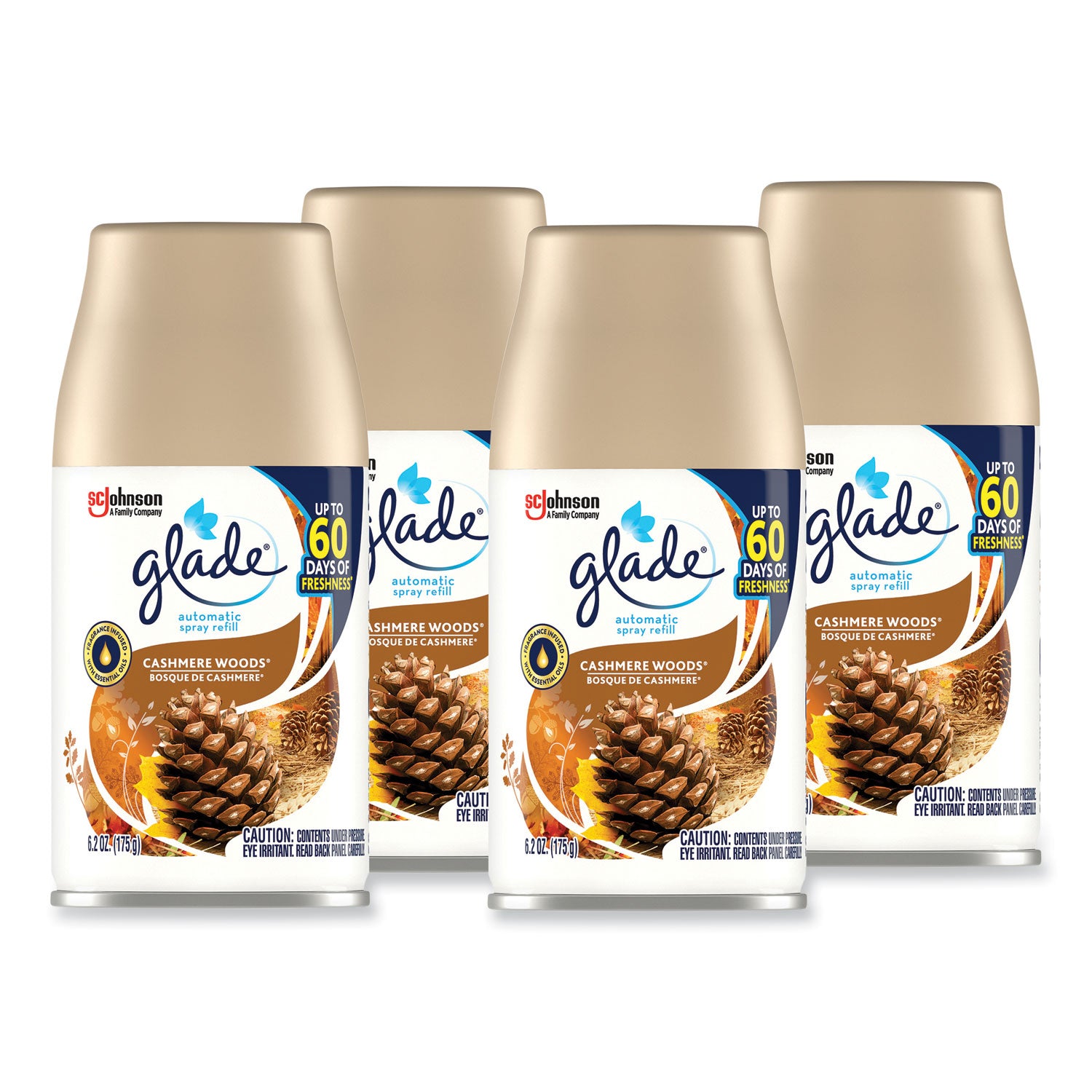 Automatic Air Freshener, Cashmere Woods, 6.2 oz, 4/Carton