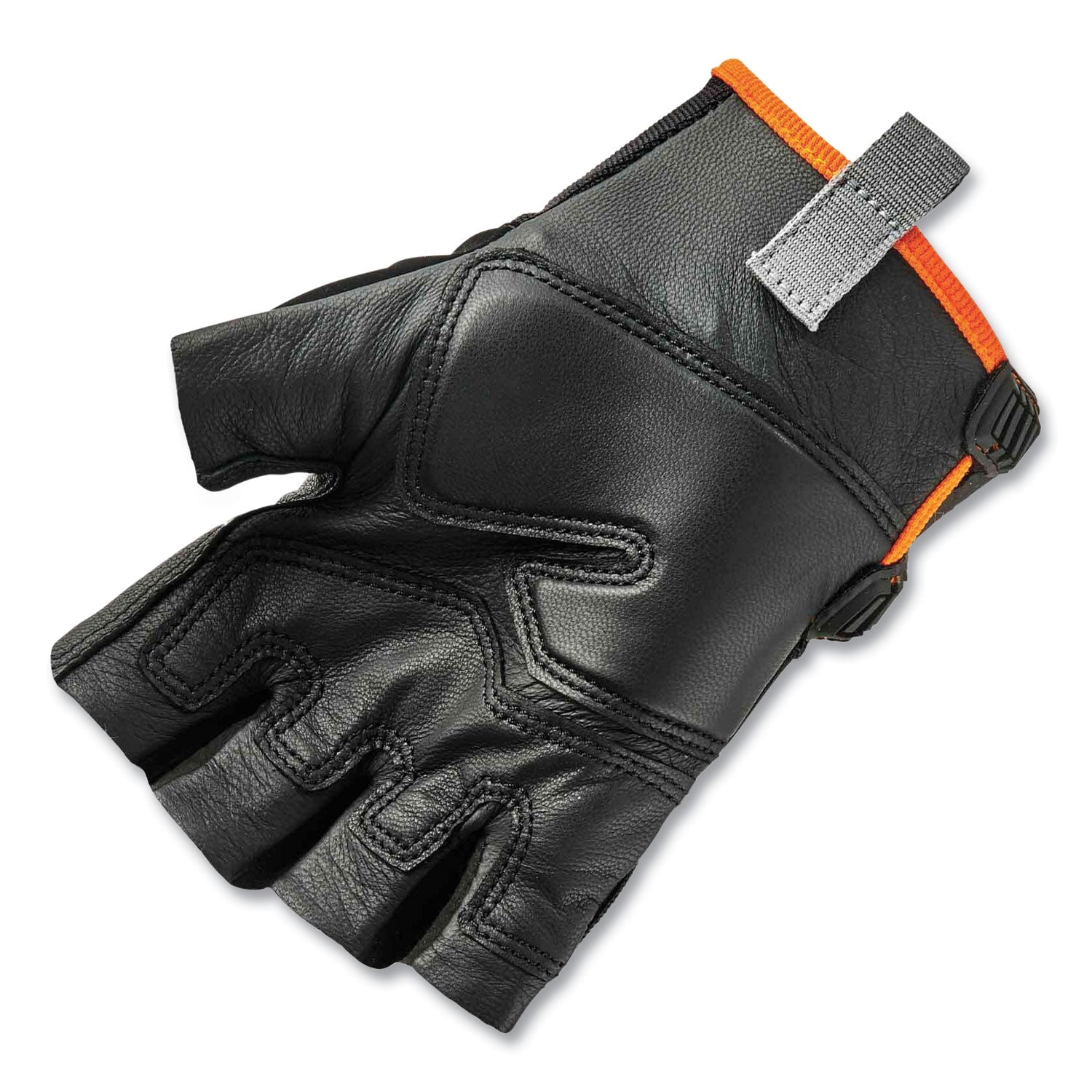 Ergodyne ProFlex 860 Heavy Lifting Utility Gloves, Large, Half Finger, Black, Padded Palm, Reinforced Thumb, Breathable, Brow Wipe Thumb, Molded, ID Tab, Pull-on Tab, Durable, 2 Pairs