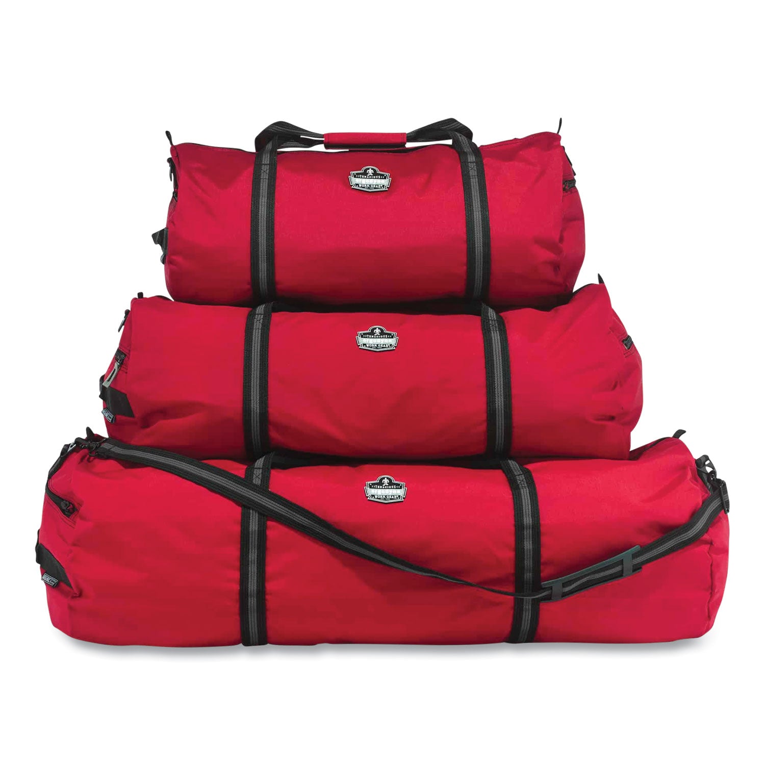 Ergodyne Arsenal 5020 Carrying Case (Duffel) Travel Essential - Red - Wear Resistant, Tear Resistant, Water Resistant, Stain Resistant - 600D Nylon Body - Shoulder Strap, Handle - 13" Height x 13" Width x 28.5" Depth - Medium Size - 1 Each