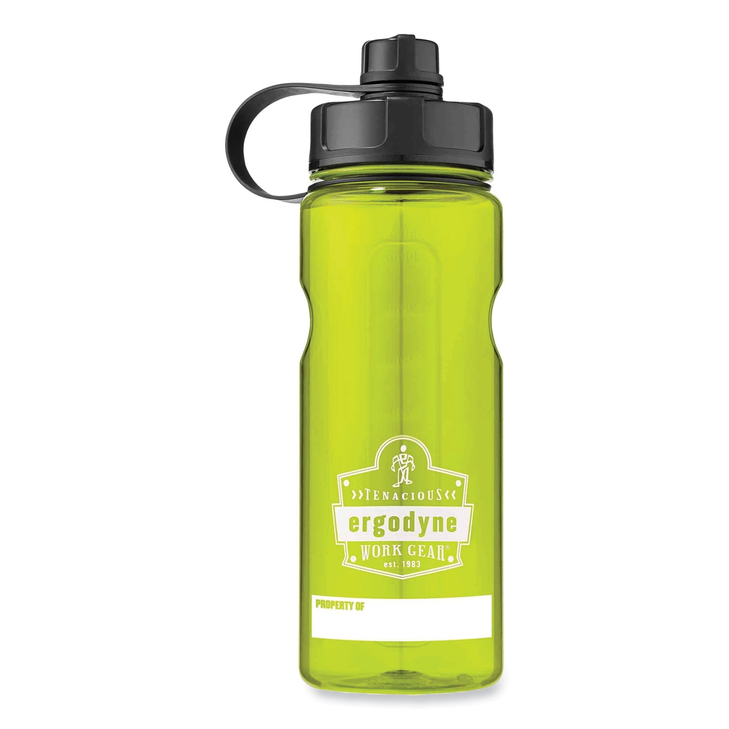Ergodyne 5151 BPA-Free Water Bottle - 34oz / 1000ml - 1.06 quart - Lime - Plastic, Tritan Copolyester