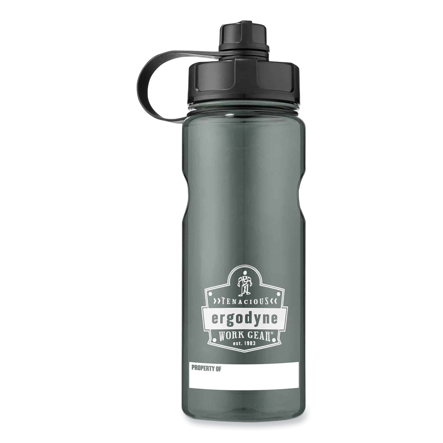 Ergodyne 5151 BPA-Free Water Bottle - 34oz / 1000ml - 1.06 quart - Black - Plastic, Tritan Copolyester