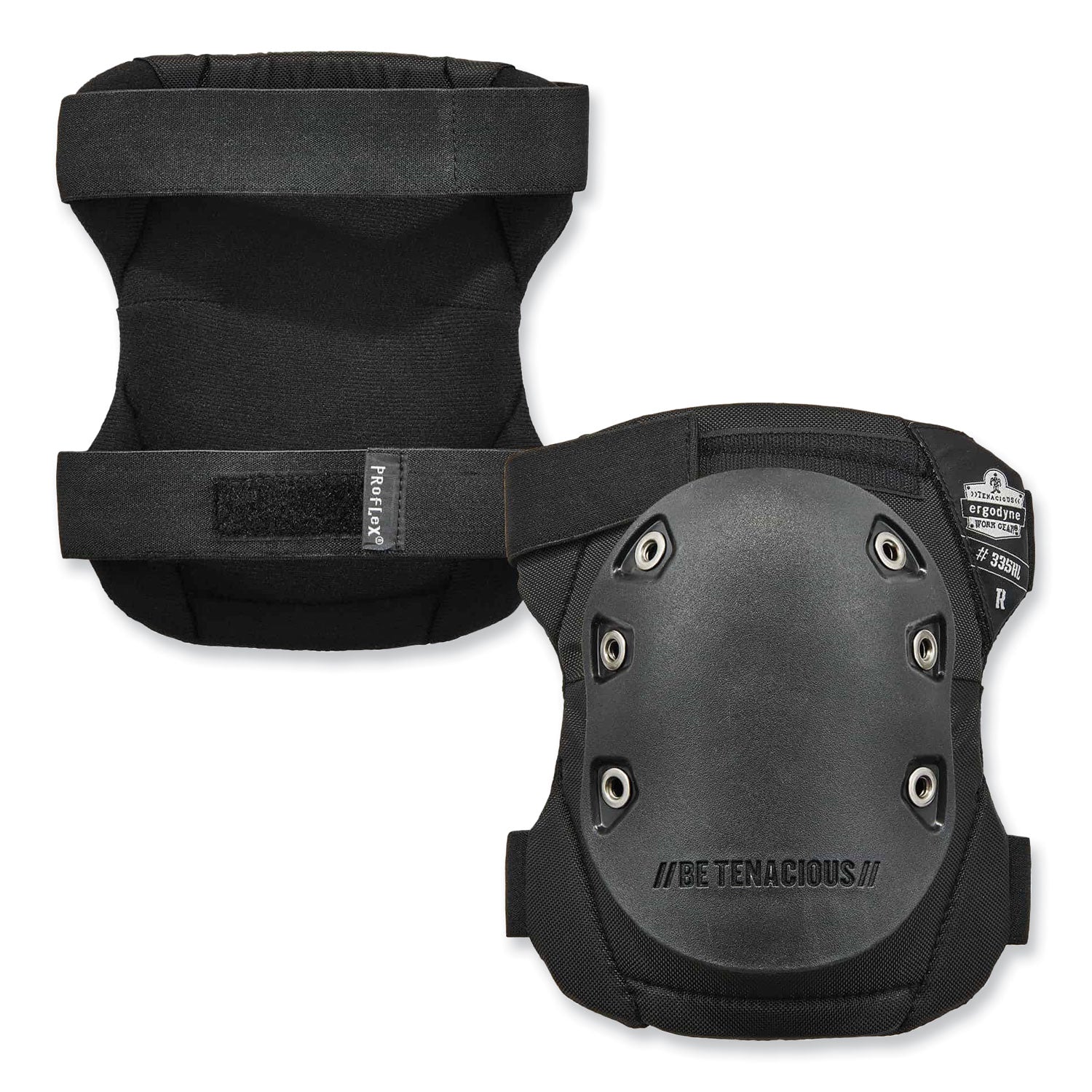 Recommended for: Construction, Maintenance, Carpentry, Masonry - Knee Protection - Hook & Loop Closure - Black - Slip Resistant, Washable, Abrasion Resistant, Puncture Resistant, Anti-odor - 2 / Pair