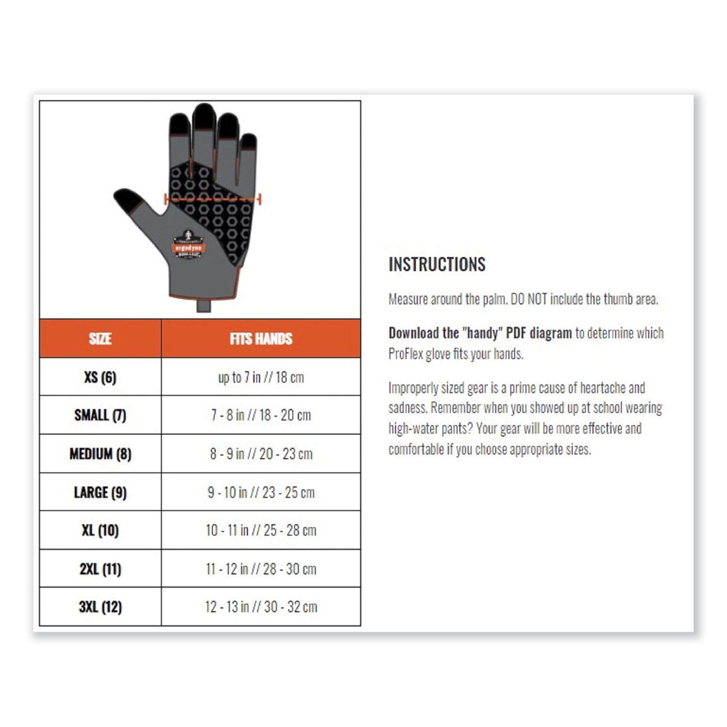 Ergodyne ProFlex 860 Heavy Lifting Utility Gloves, Extra Large, Half Finger, Black, Padded Palm, Reinforced Thumb, Breathable, Brow Wipe Thumb, Molded, ID Tab, Pull-on Tab, Durable, 2 Pairs