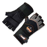 Ergodyne ProFlex 910 Half-Finger Impact Gloves with Wrist Support, Extra Large, Black, 1.75" Thick, 12.75" Length, Anti-Vibration, Shock & Impact Resistant, Breathable, Reinforced Thumb, 2 Pairs