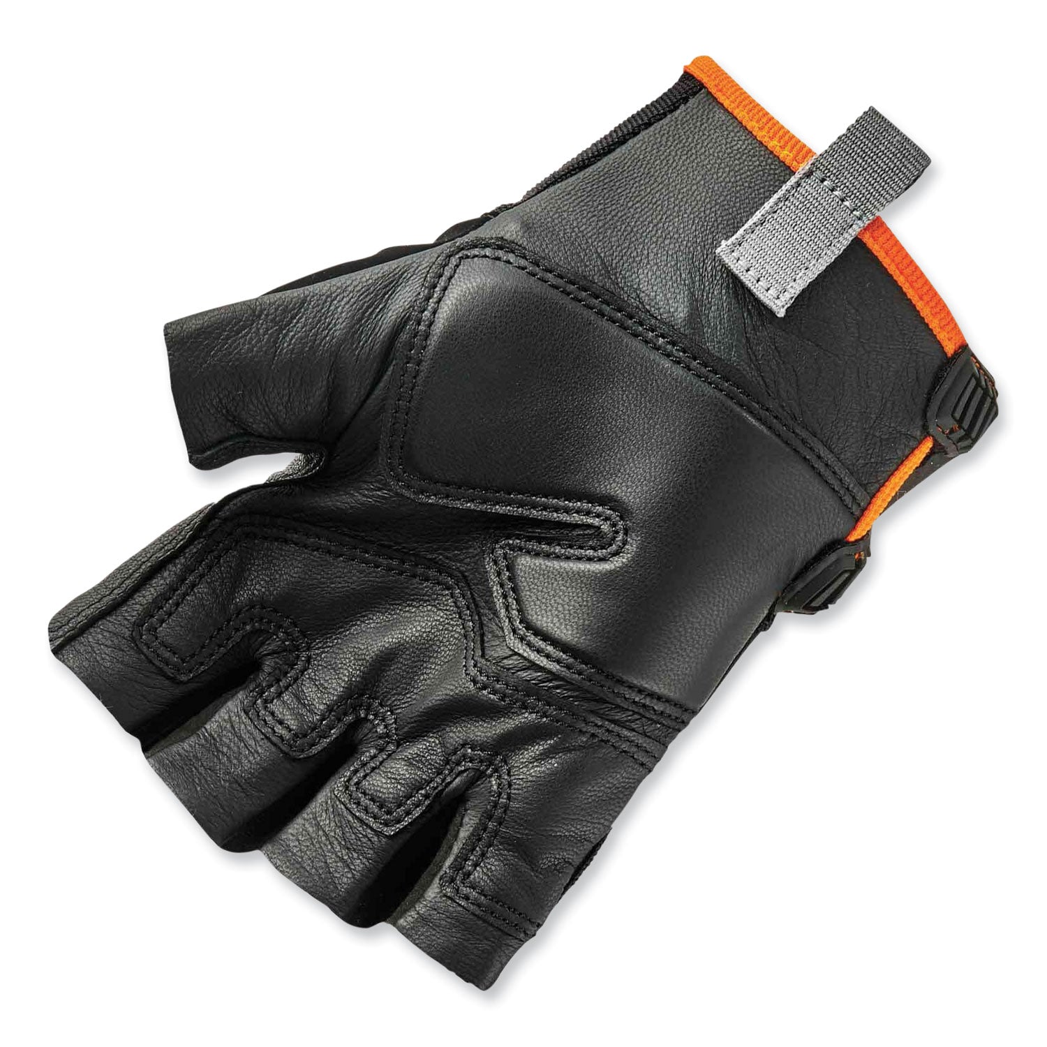 Ergodyne ProFlex 860 Heavy Lifting Utility Gloves, Medium, Half Finger, Black, Padded Palm, Reinforced Thumb, Breathable, Brow Wipe Thumb, Molded, ID Tab, Pull-on Tab, Durable, 2 Pairs