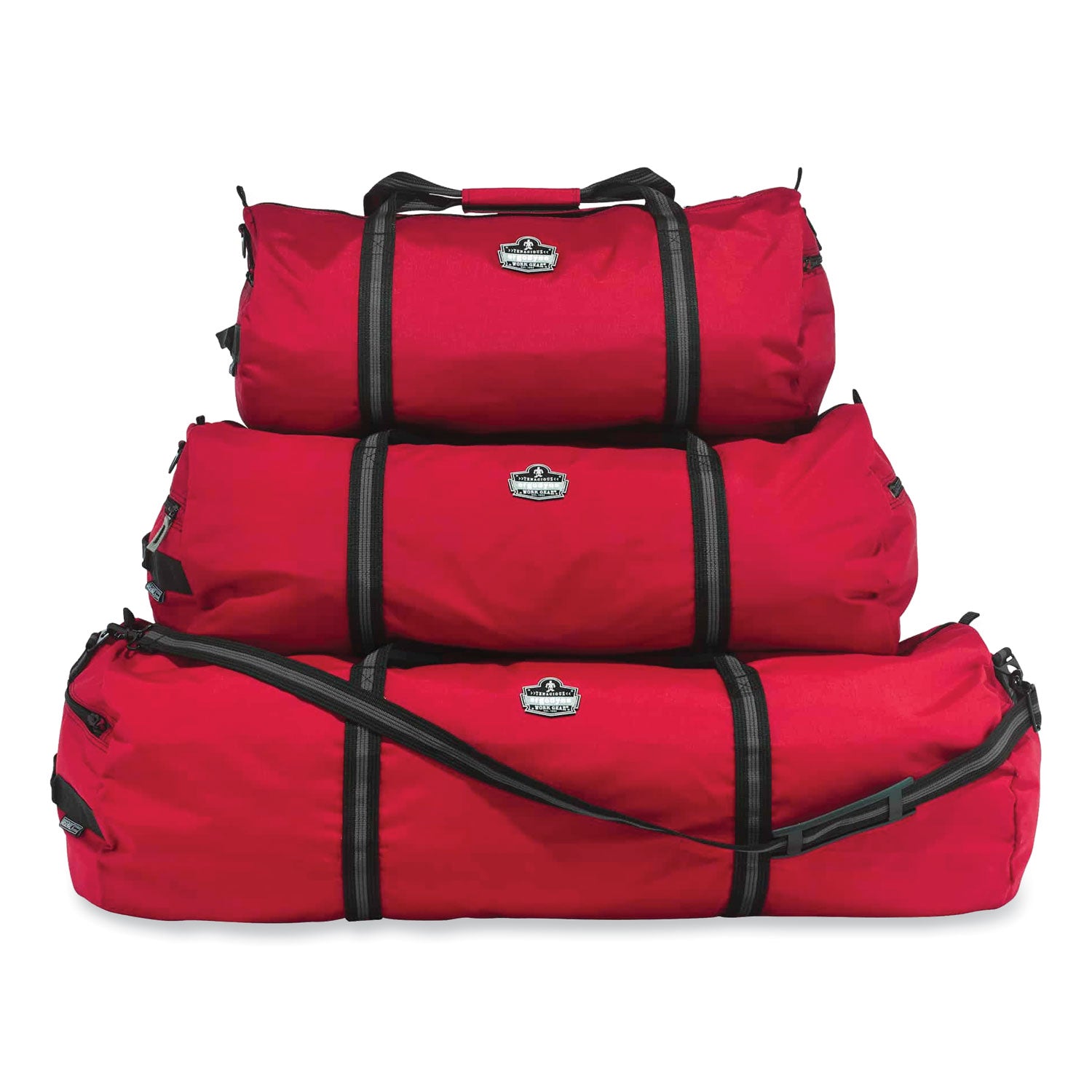 Ergodyne Arsenal 5020 Carrying Case (Duffel) Travel Essential - Red - Wear Resistant, Tear Resistant, Water Resistant, Stain Resistant - 600D Nylon Body - Shoulder Strap, Handle - 12" Height x 12" Width x 23" Depth - Small Size - 1 Each