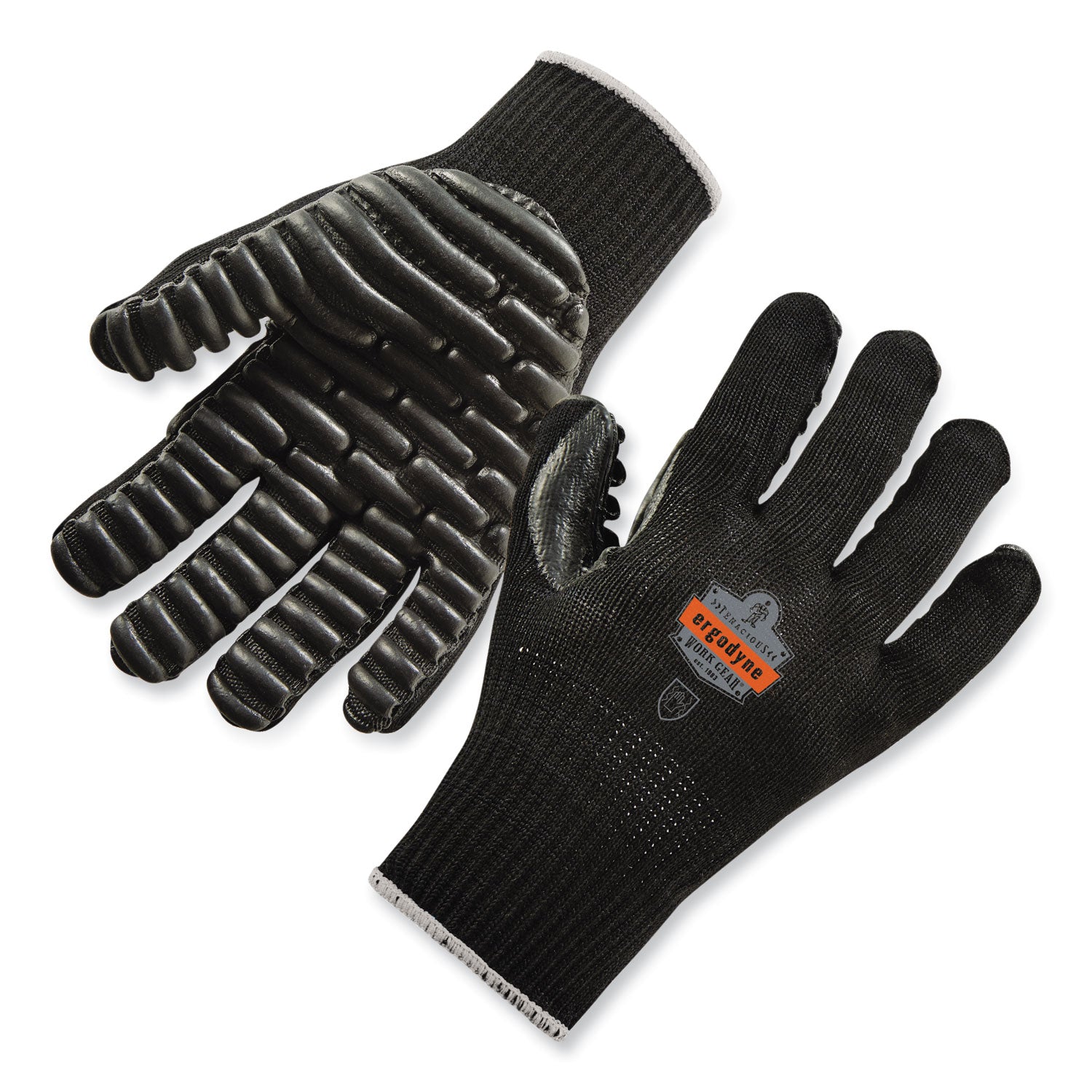 Ergodyne ProFlex 9003 Certified Lightweight Anti-Vibration Gloves, Medium, Black, 0.75" Thickness, 13.50" Length, 2 Pairs