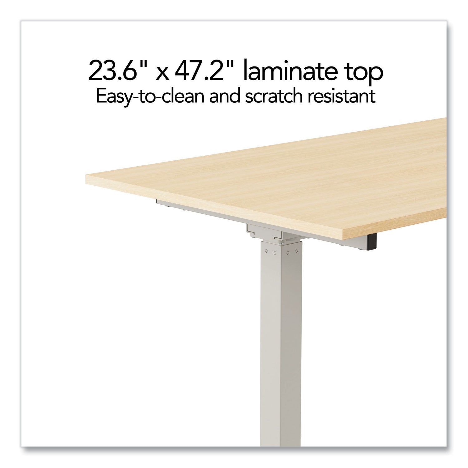 Essentials Electric Sit-Stand Two-Column Workstation, 47.2" X 23.6" X 28.7" To 48.4", Natural Wood/Light Gray