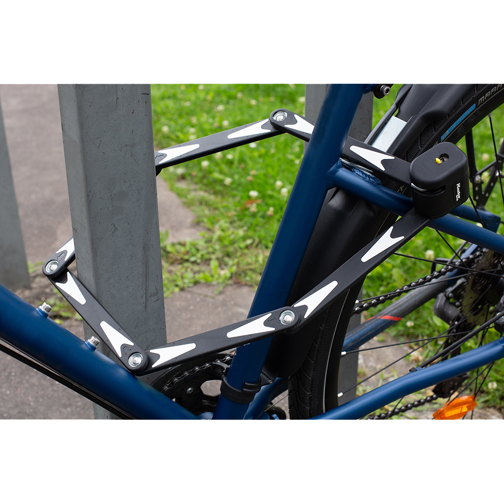 3ft (91cm) Long Folding Bike Lock with 5mm Diameter Hardened Steel Links