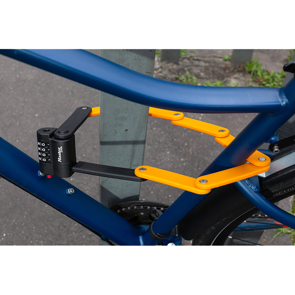 2-4/5ft Long Set Your Own Combination Folding Bike Lock with 4mm Diameter Hardened Steel Links