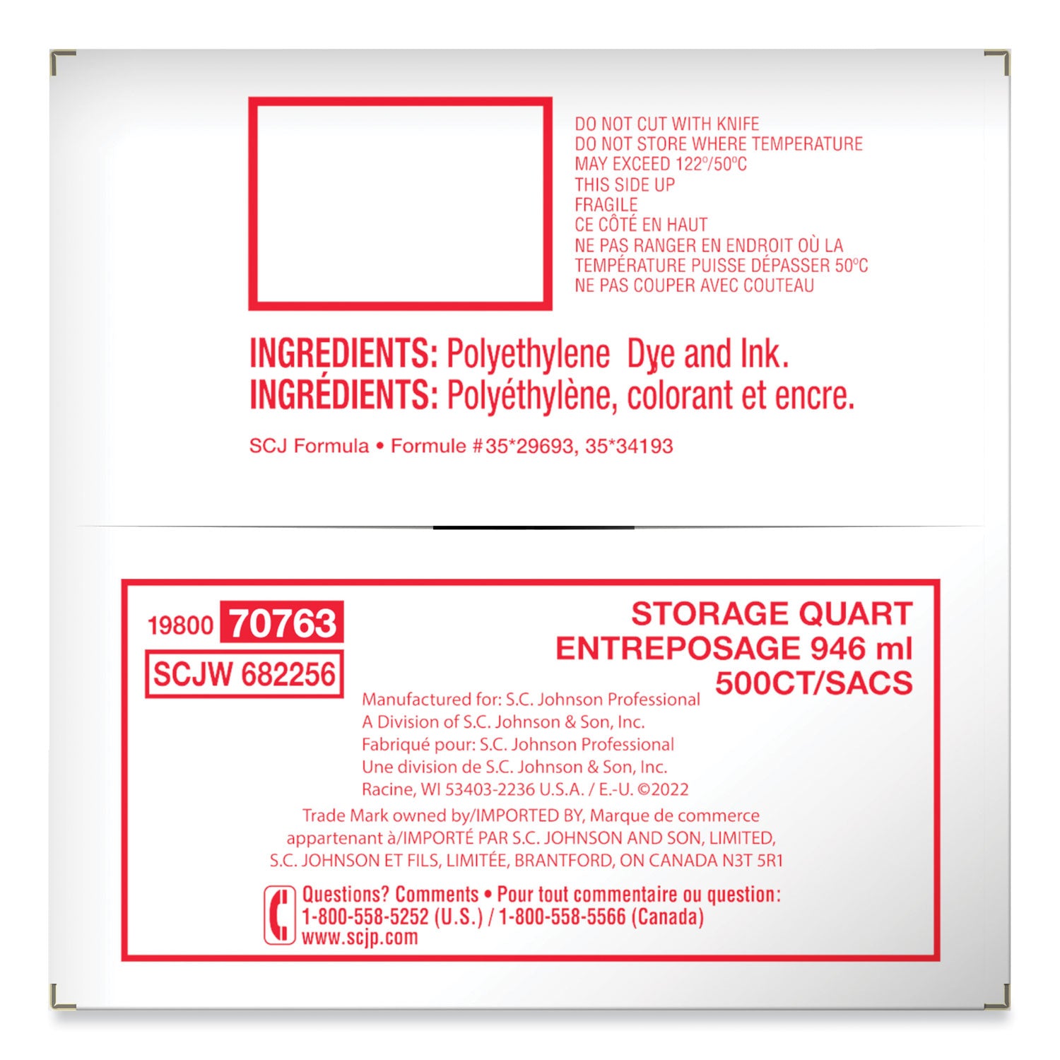 Medium Size - 1 quart Capacity - 7" Width x 1.75 mil (44 Micron) Thickness - Zipper Closure - Textured - Clear - Plastic - Multipurpose - 500 / Carton