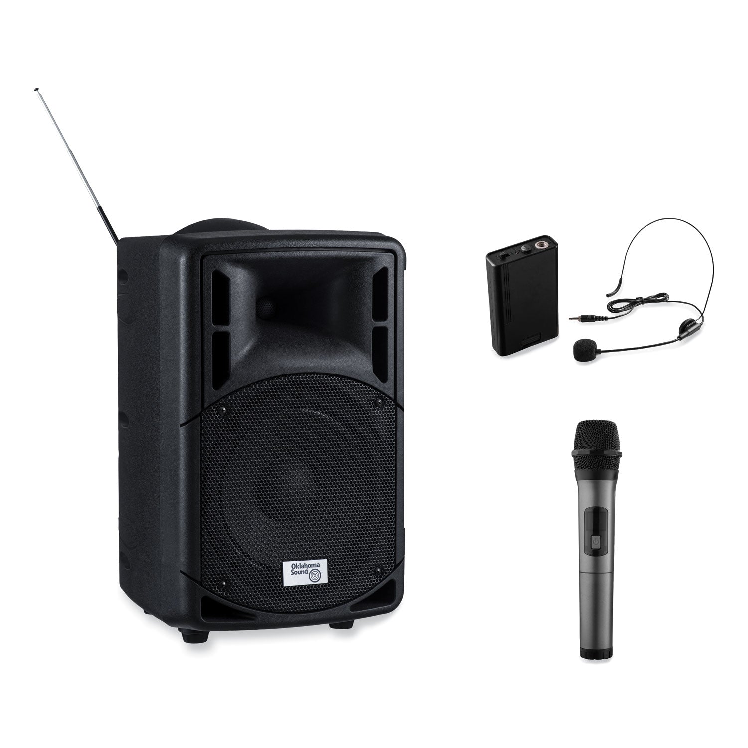 Oklahoma Sound® 40 Watt Wireless PA System w/ Wireless Headset Mic, Color Options:  Black