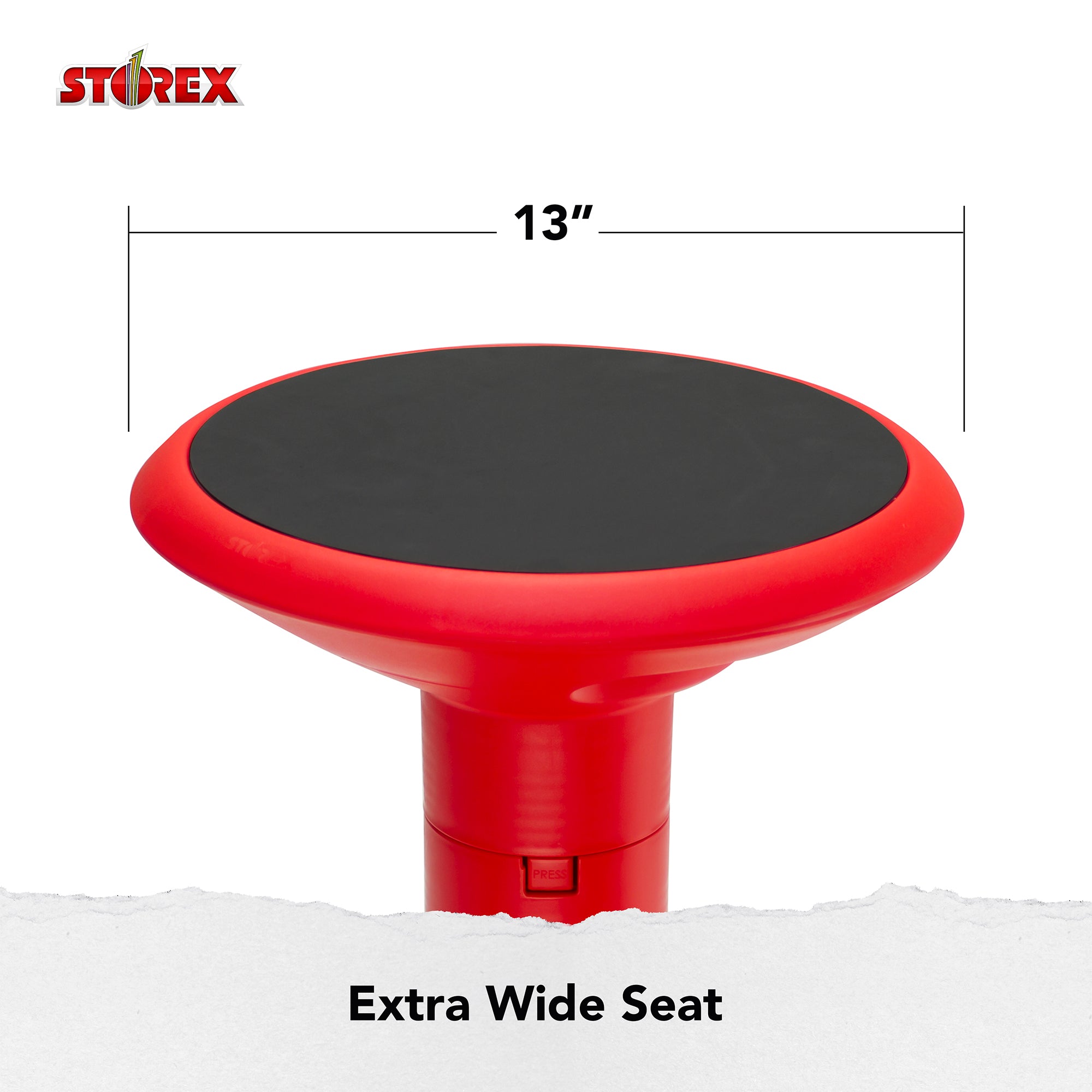 Wiggle stool, 12 to 18-inch, Red