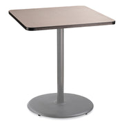 Cafe Table, 36w x 36d x 42h, Square Top/Round Base, Gray Nebula Top, Gray Base