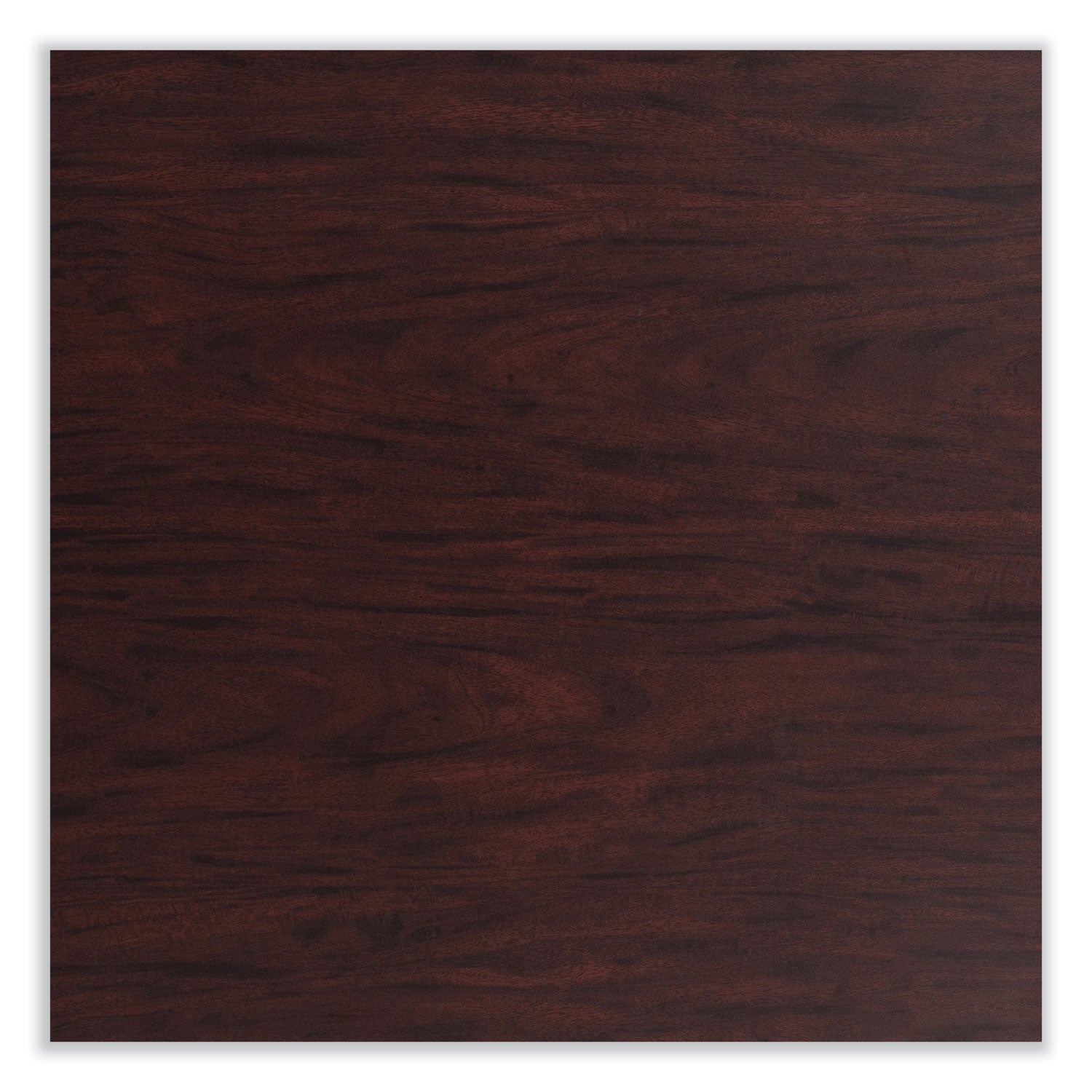 Cafe Table, 36w x 36d x 30h, Square Top/Round Base, Mahogany Top, Black Base